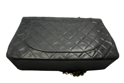 CHANEL Clothing, Shoes & Accessories:Women:Women's Bags & Handbags 1995 Chanel Jumbo XL Maxi Black Quilted Lambskin Single Flap Handbag Purse