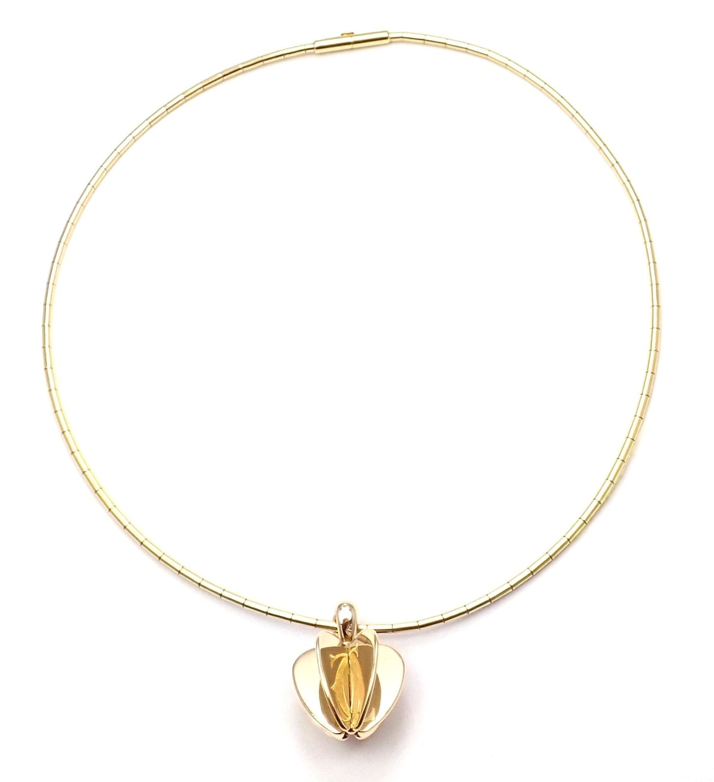 Cartier Jewelry & Watches:Fine Jewelry:Necklaces & Pendants Authentic! Cartier 18k Yellow Gold Double C Apple Heart Pendant Chain Necklace