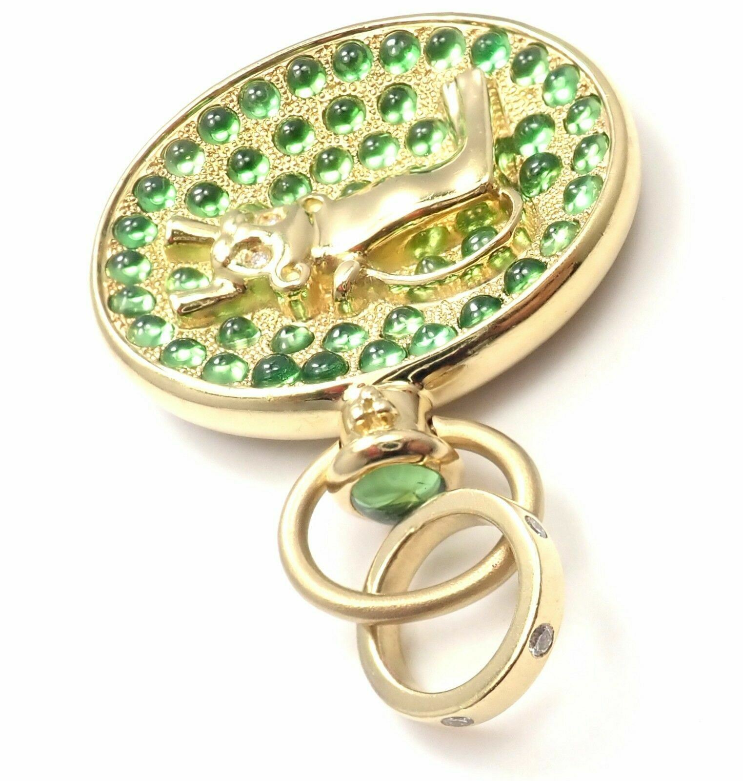 Temple St. Clair Jewelry & Watches:Fine Jewelry:Necklaces & Pendants Authentic TEMPLE ST CLAIR 18K YELLOW GOLD DIAMOND TSAVORITE TERRAE LION PENDANT