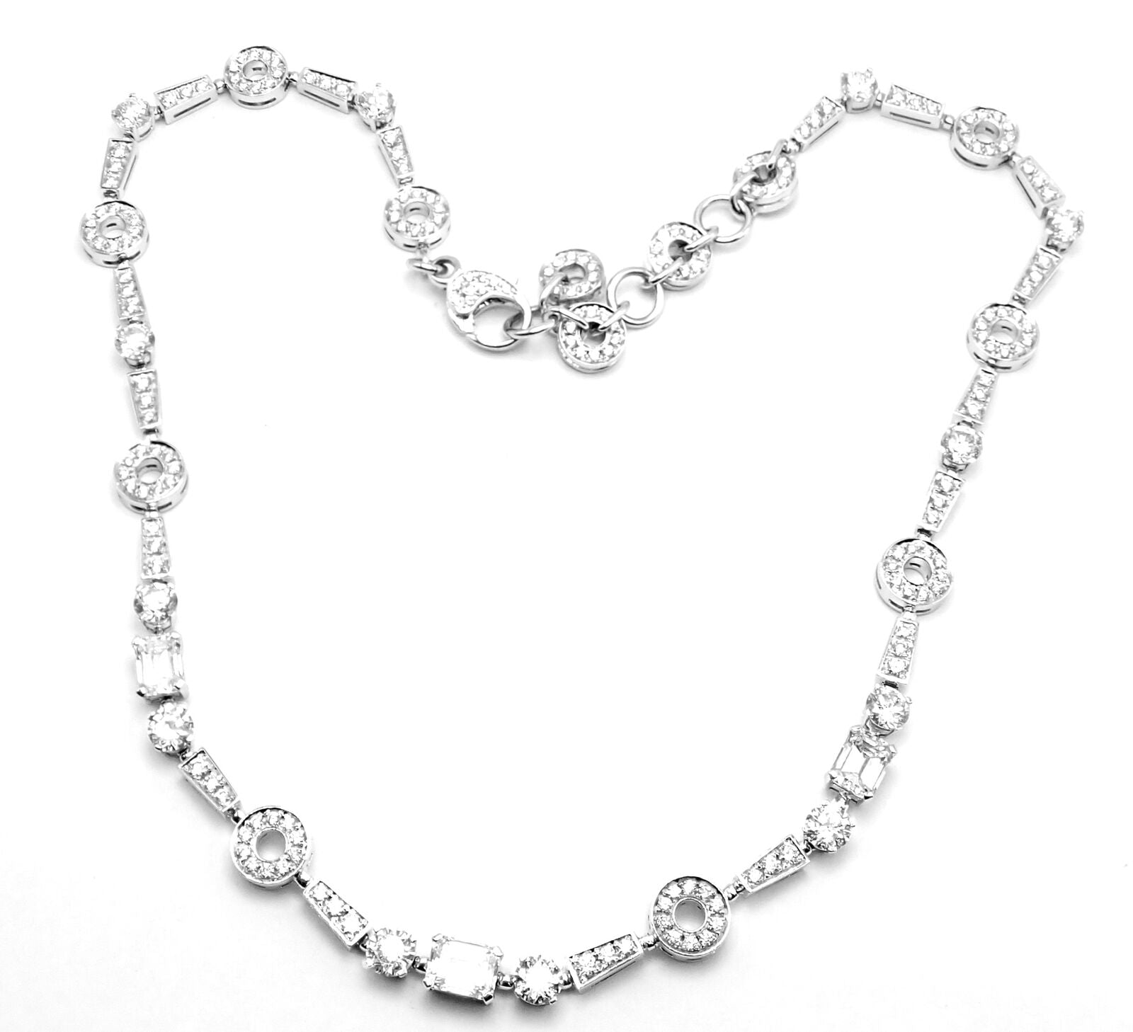 Bulgari Jewelry & Watches:Fine Jewelry:Necklaces & Pendants Rare! Authentic Bvlgari Bulgari Allegra 18k White Gold Diamond Tennis Necklace