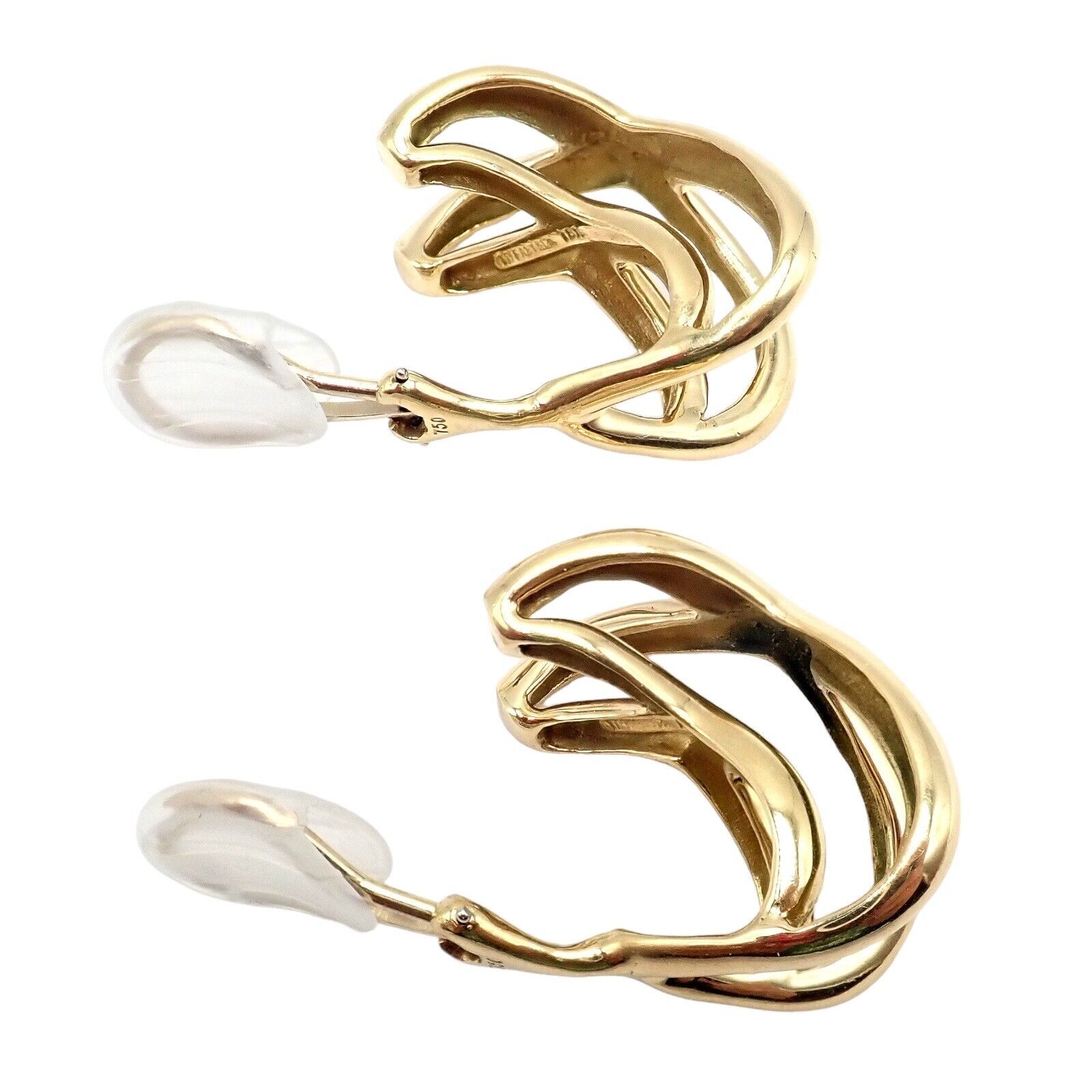 Tiffany & Co. Jewelry & Watches:Fine Jewelry:Earrings Vintage! Tiffany & Co Claflin 18k Yellow Gold Large Double X Crisscross Earrings