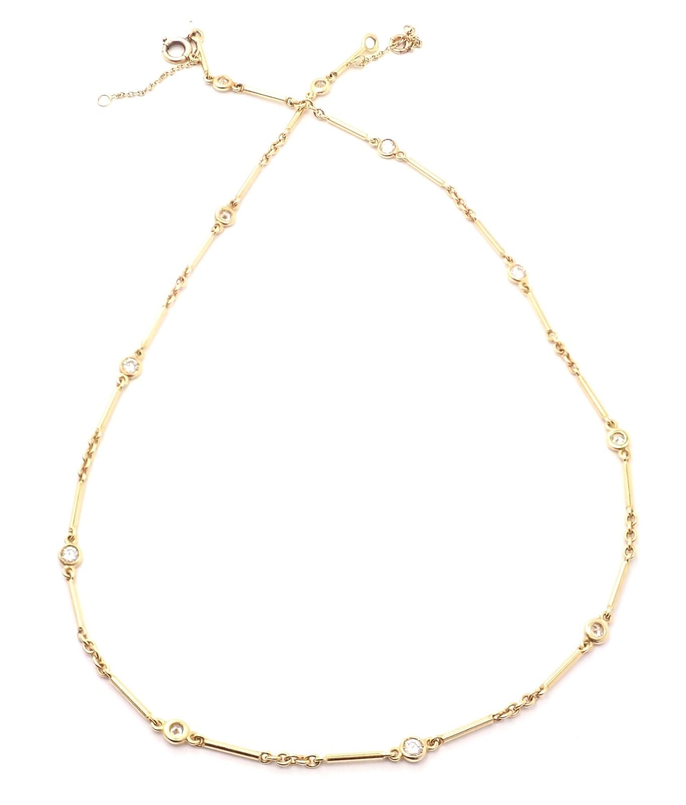 Cartier Jewelry & Watches:Fine Jewelry:Necklaces & Pendants Authentic! Cartier 18k Yellow Gold Diamond By The Yard Choker Chain Necklace