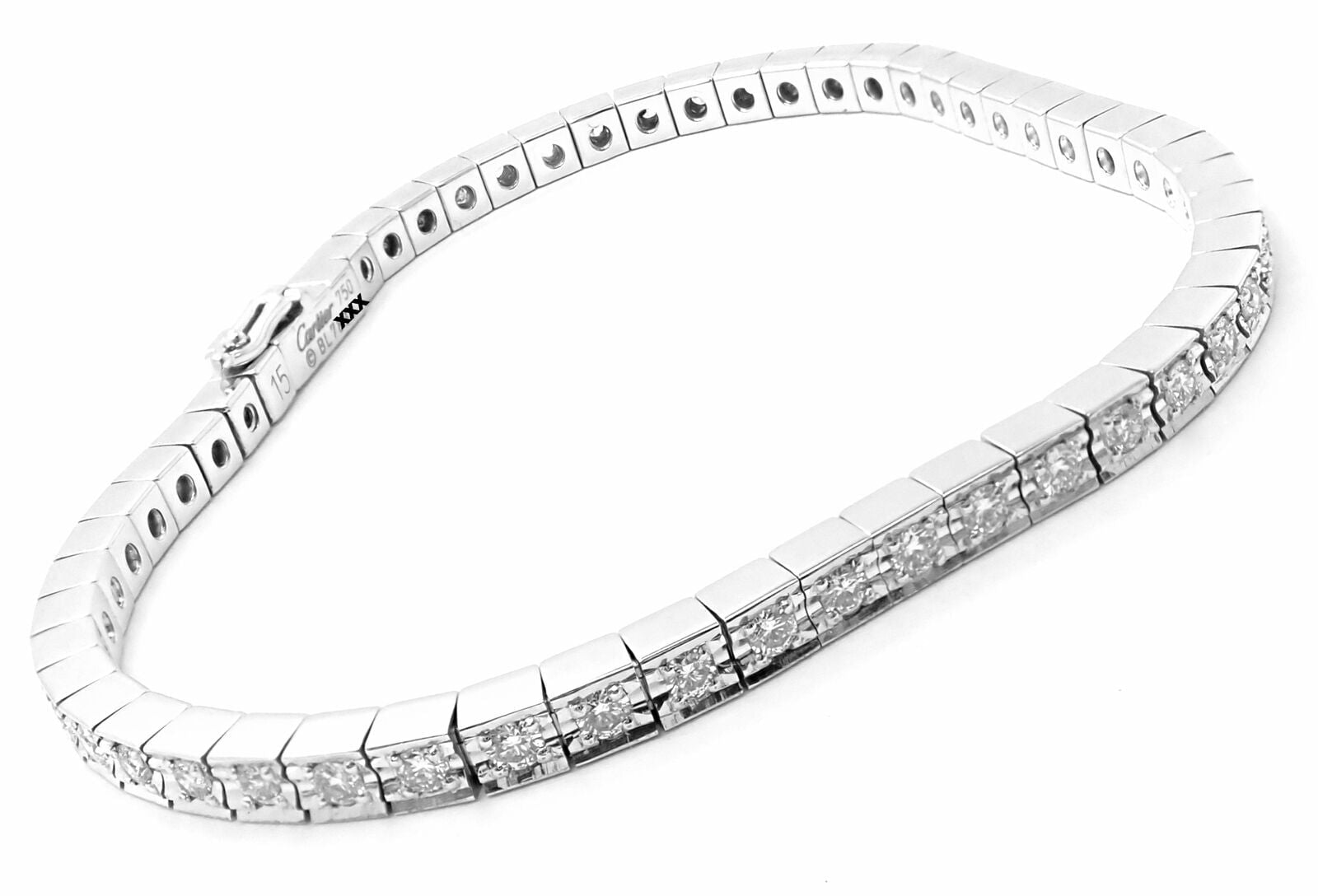 Cartier Jewelry & Watches:Fine Jewelry:Bracelets & Charms Authentic! Cartier Lanieres 18k White Gold Diamond Line Tennis Bracelet
