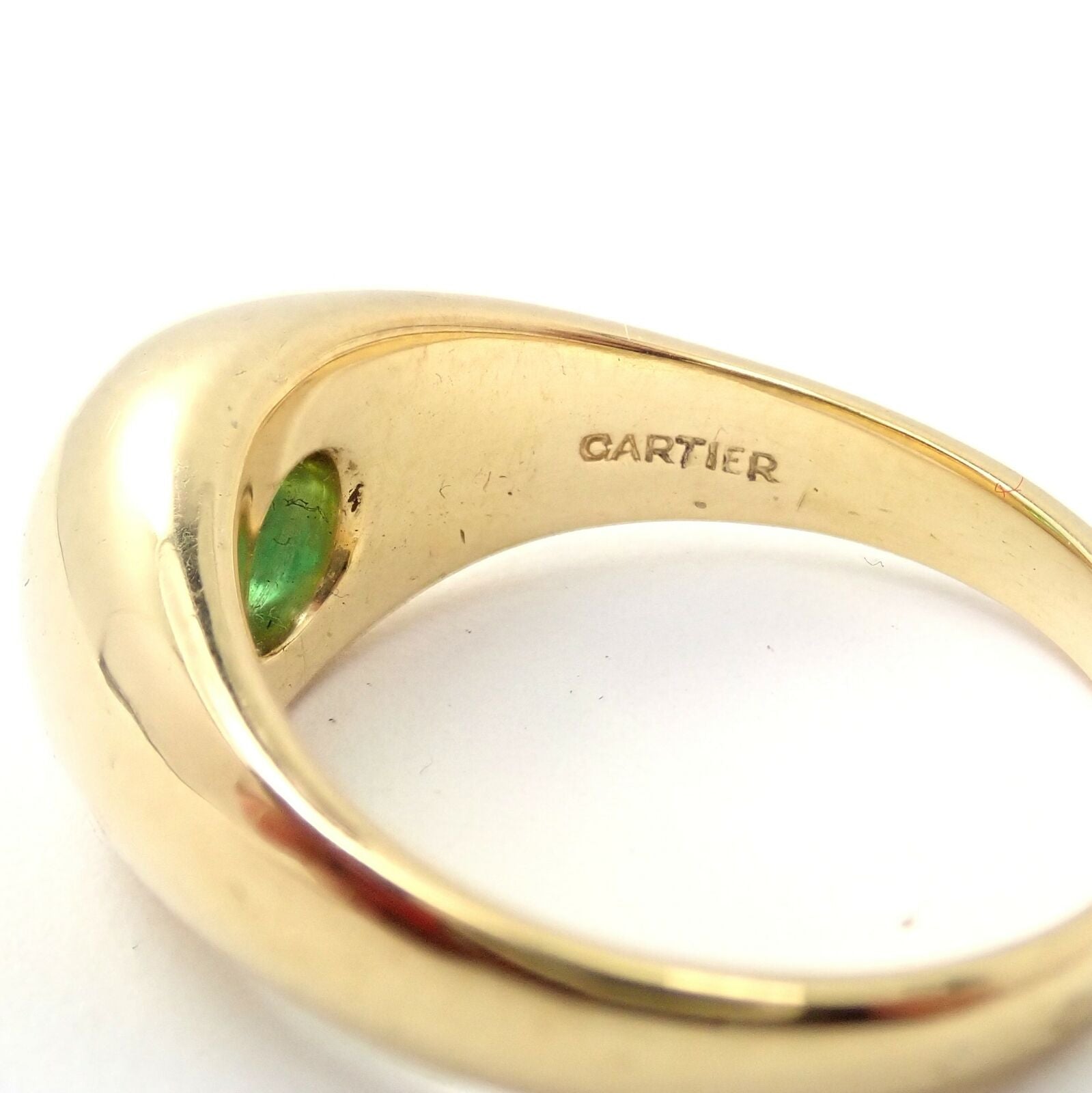 Cartier Jewelry & Watches:Fine Jewelry:Rings Authentic! Vintage Cartier 18k Yellow Gold Emerald Band Ring