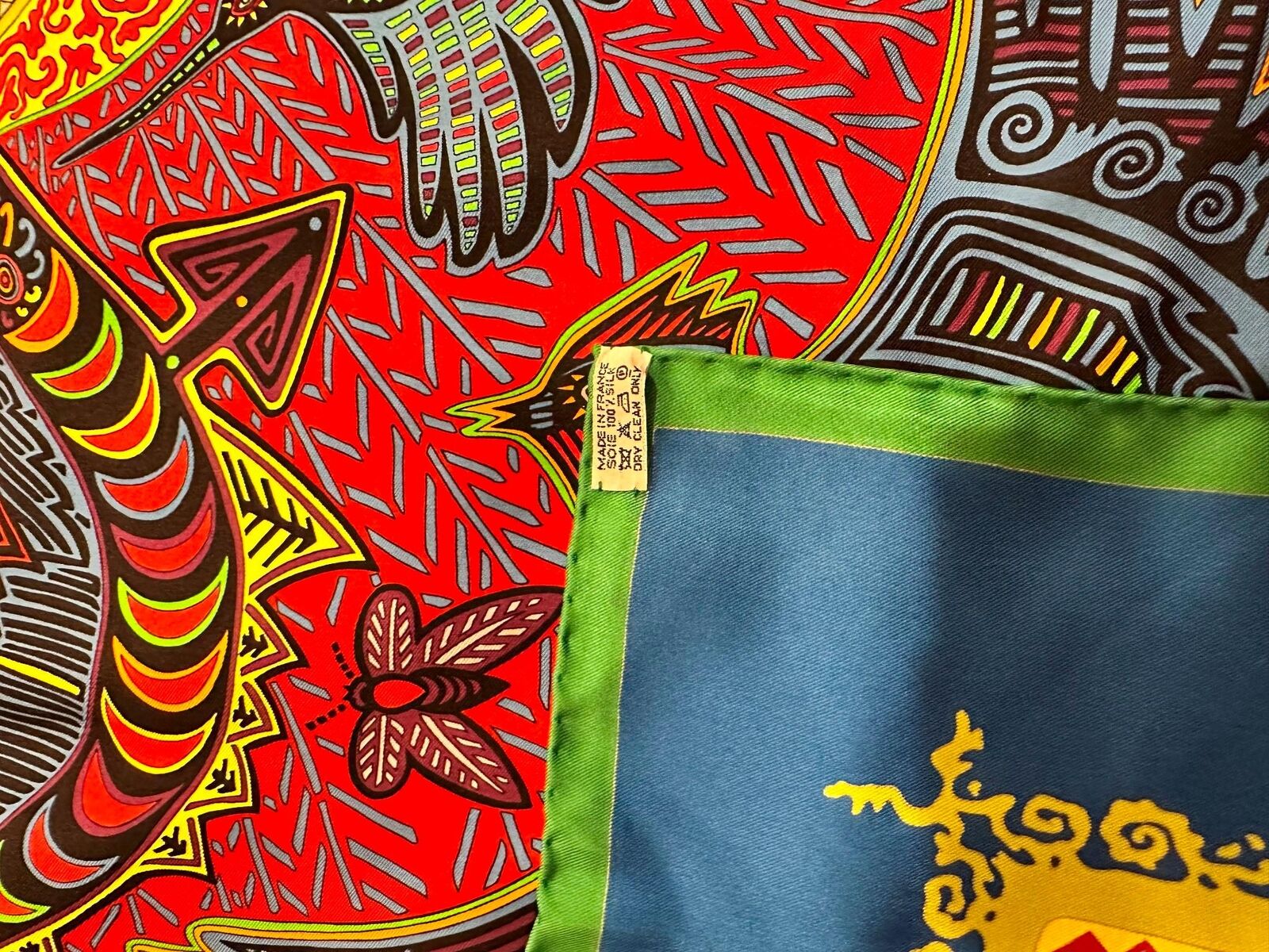 Hermes Carre Africa Tribe Vintage Silk Scarf