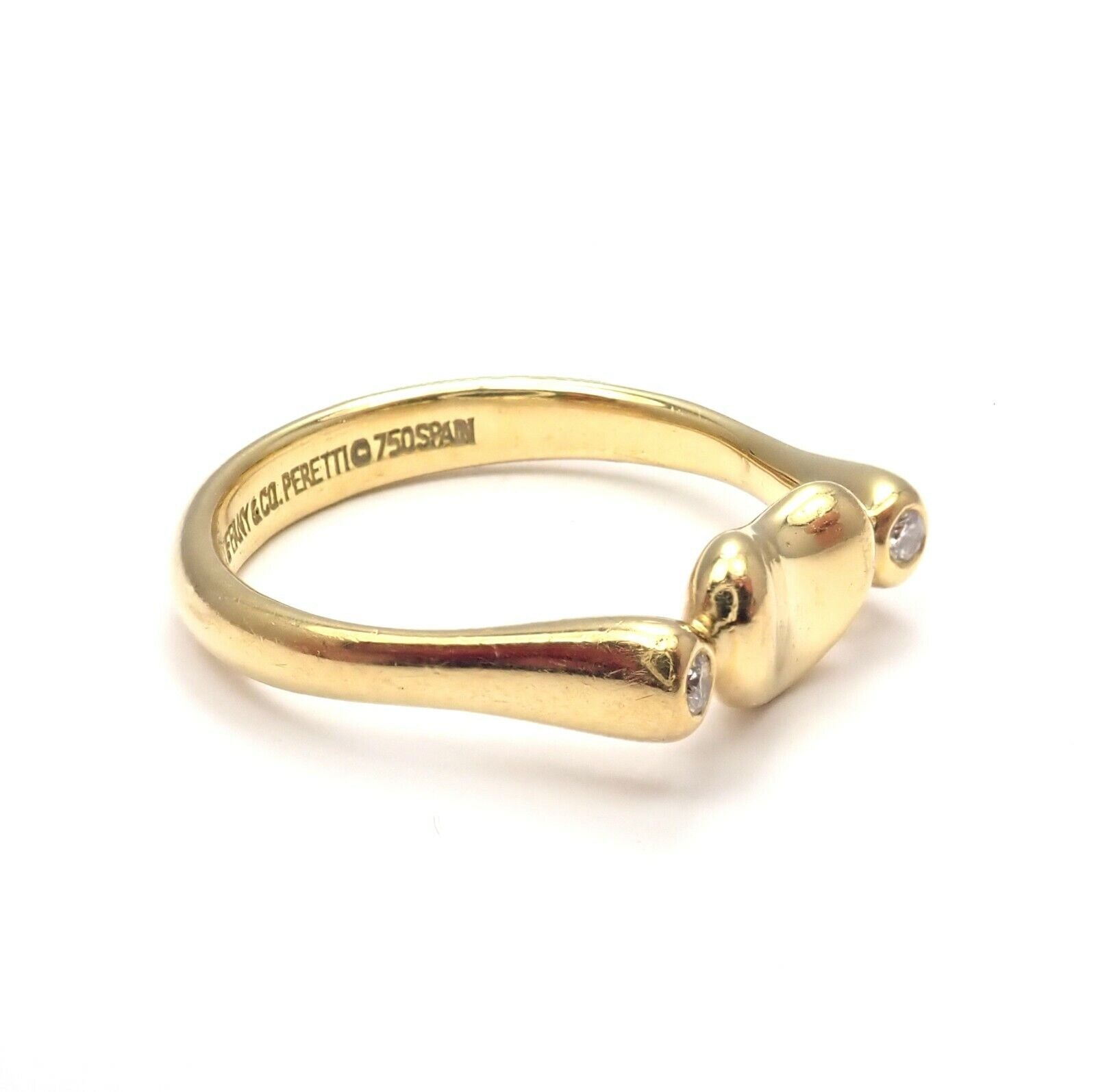 Tiffany & Co. Jewelry & Watches:Fine Jewelry:Rings Tiffany & Co 18k Yellow Gold Diamond Peretti Bean Ring sz 6.5