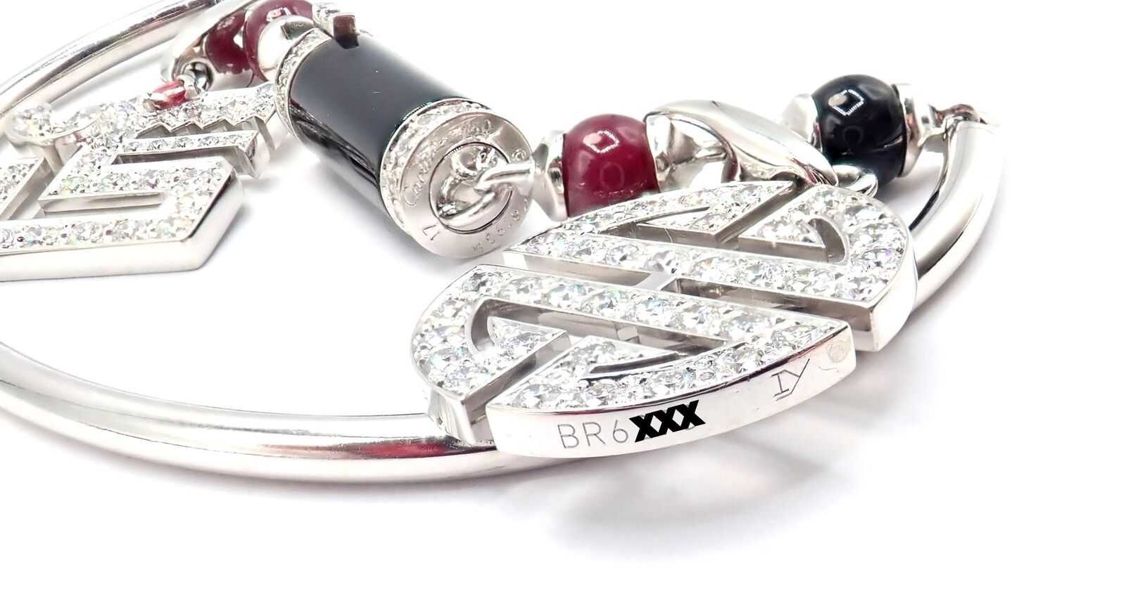 Cartier Jewelry & Watches:Fine Jewelry:Bracelets & Charms Cartier Le Baiser Du Dragon 18k Gold Diamond Ruby Onyx 2 Charms Bangle Bracelet