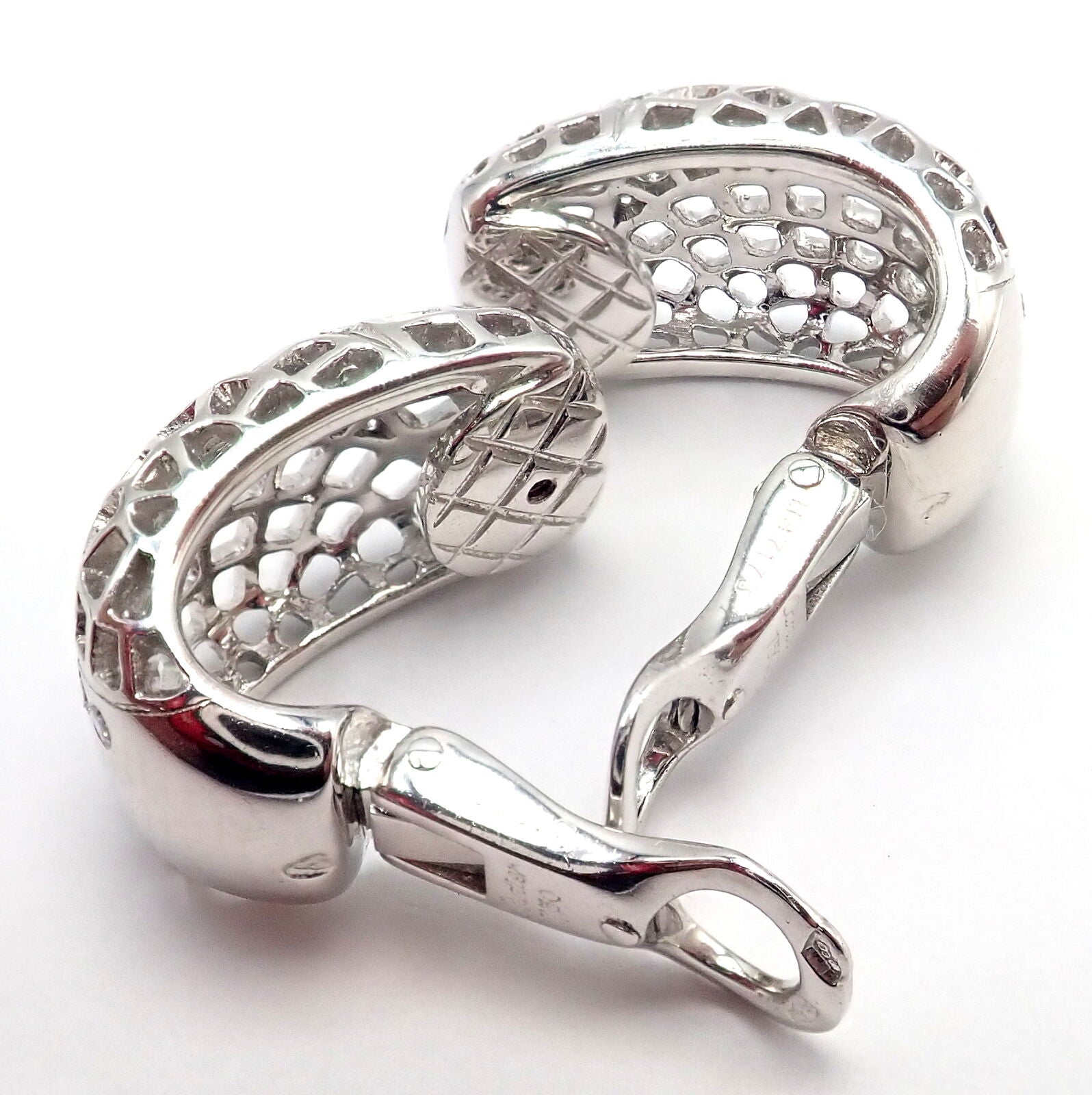 Cartier Jewelry & Watches:Fine Jewelry:Earrings Authentic! Cartier 18k White Gold Diamond Nouvelle Vague Earrings