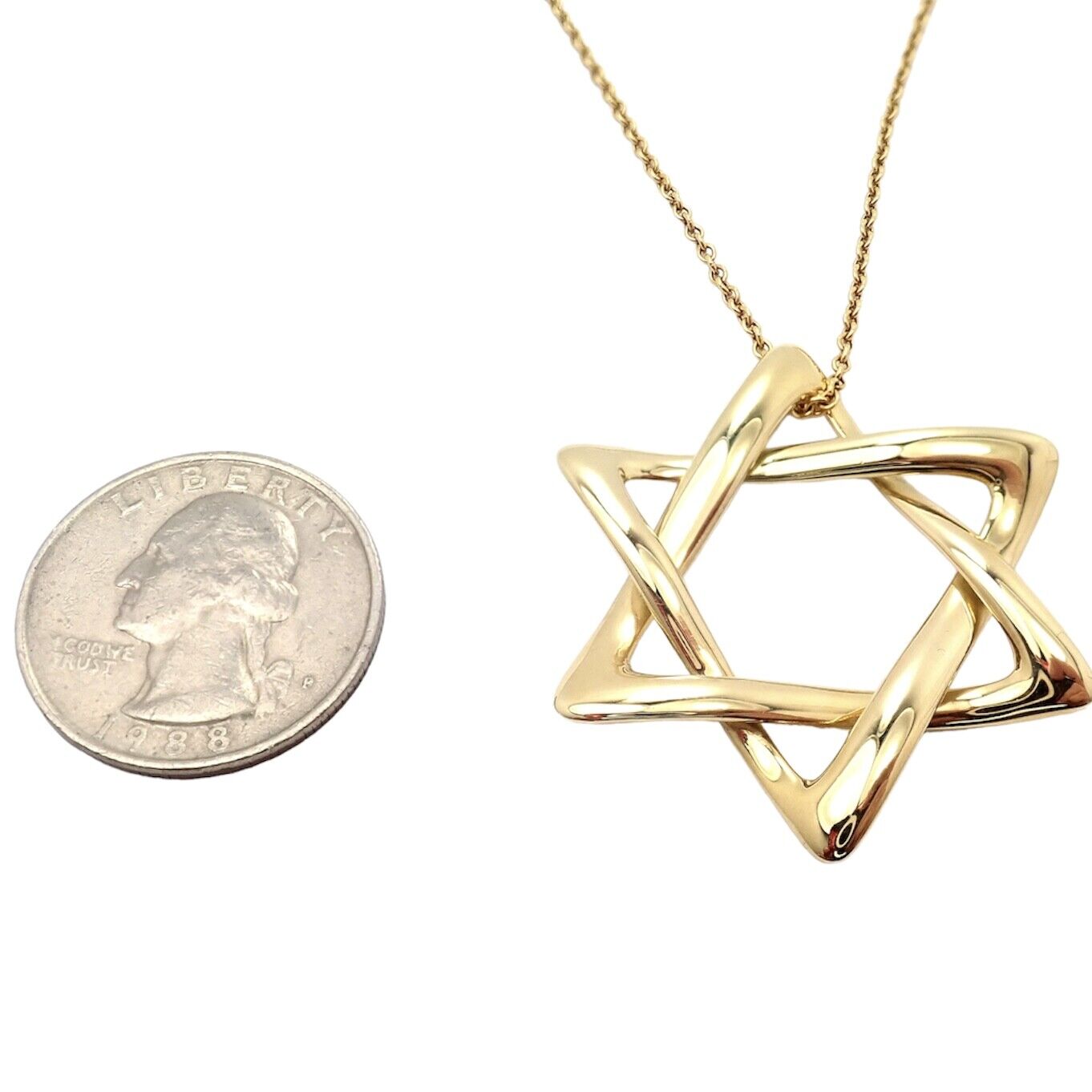 Tiffany & Co. Jewelry & Watches:Fine Jewelry:Necklaces & Pendants Authentic! Tiffany & Co Peretti 18k Yellow Gold Largest Star Of David Necklace