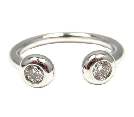 Georg Jensen Jewelry & Watches:Fine Jewelry:Rings Rare Georg Jensen Aurora 18K White Gold Diamond Ring sz 5.5 51 #3572580