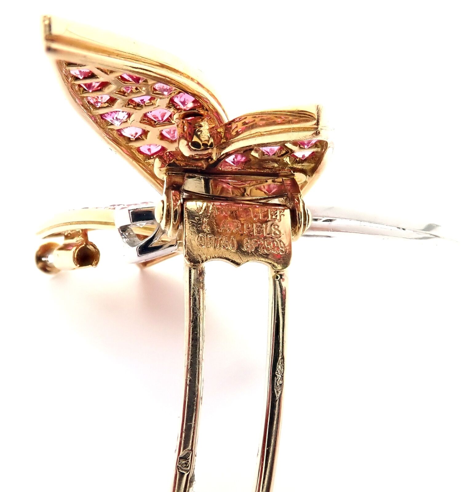 Van Cleef & Arpels Jewelry & Watches:Fine Jewelry:Brooches & Pins Authentic Van Cleef & Arpels Dragonfly 18k Gold Diamond Pink Sapphire Pin Brooch
