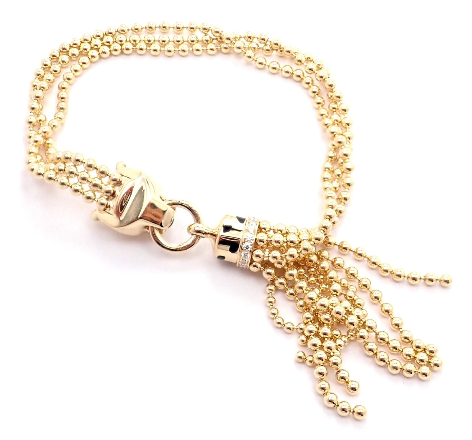 Cartier Jewelry & Watches:Fine Jewelry:Bracelets & Charms Authentic Panthere De Cartier Panther 18k Yellow Gold Diamond Tsavorite Bracelet