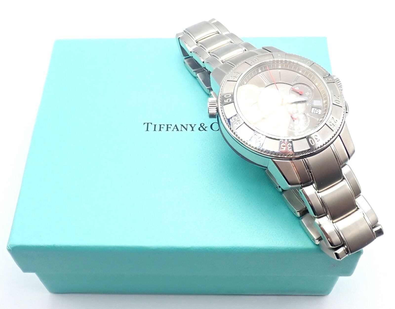 Tiffany & Co Jewelry & Watches:Watches, Parts & Accessories:Watches:Wristwatches Authentic! Tiffany & Co Mark T-57 Stainless Steel Chronograph Automatic Watch