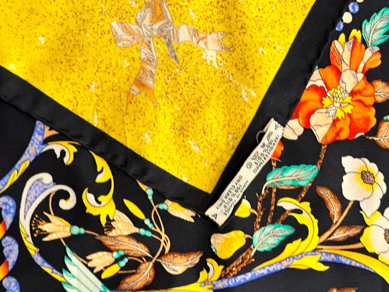 Hermes Clothing, Shoes & Accessories:Women:Women's Accessories:Scarves & Wraps Authentic! Hermes Carre Pierres d'Orient et d'Occident 90cm Yellow Silk Scarf