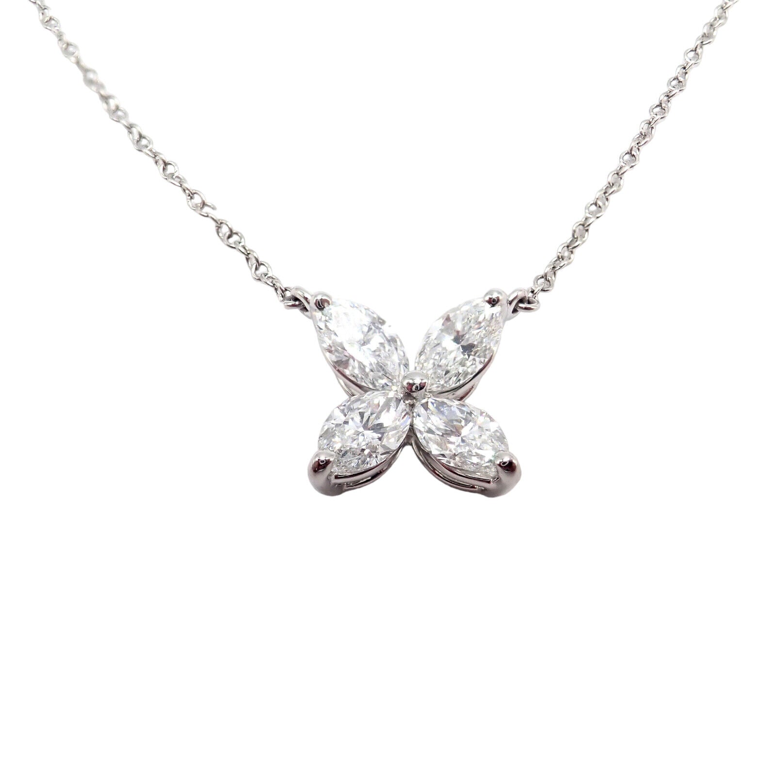 Tiffany & Co. Jewelry & Watches:Fine Jewelry:Necklaces & Pendants Authentic! Tiffany & Co Victoria Platinum Diamond 0.81ctw Pendant Necklace L
