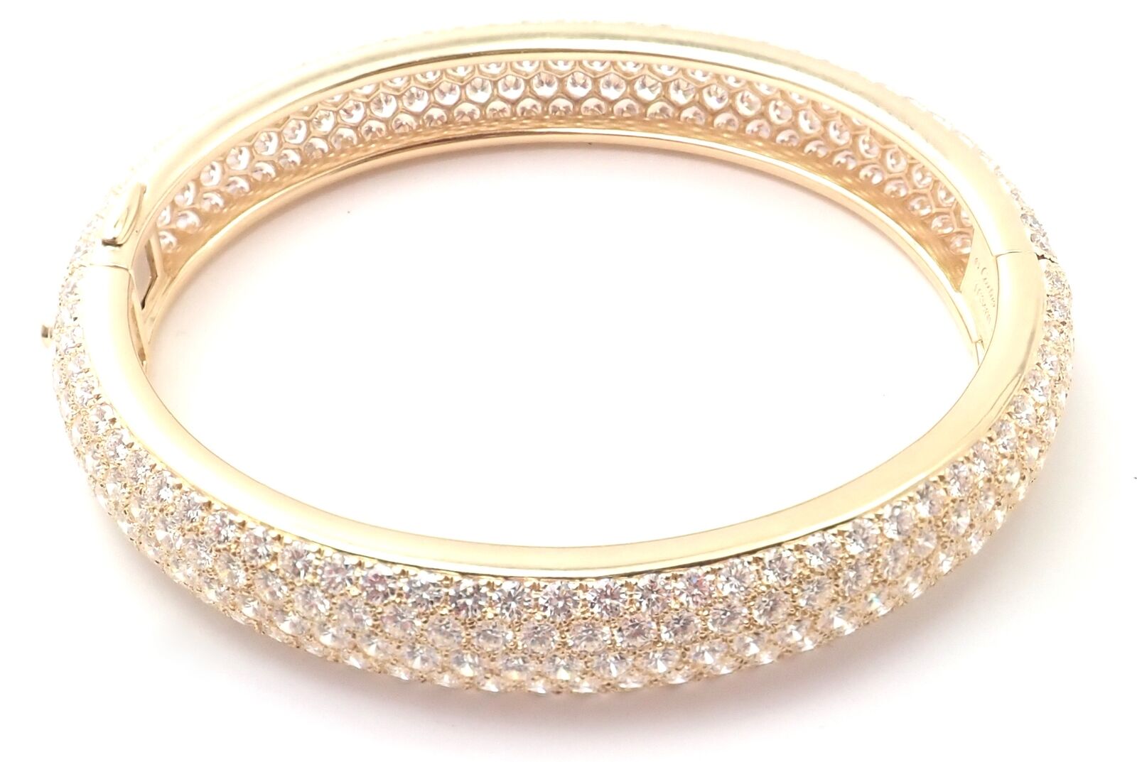 Cartier Jewelry & Watches:Fine Jewelry:Bracelets & Charms Authentic! Cartier Etincelle 18k Yellow Gold 20ct Diamond Pave Bangle Bracelet