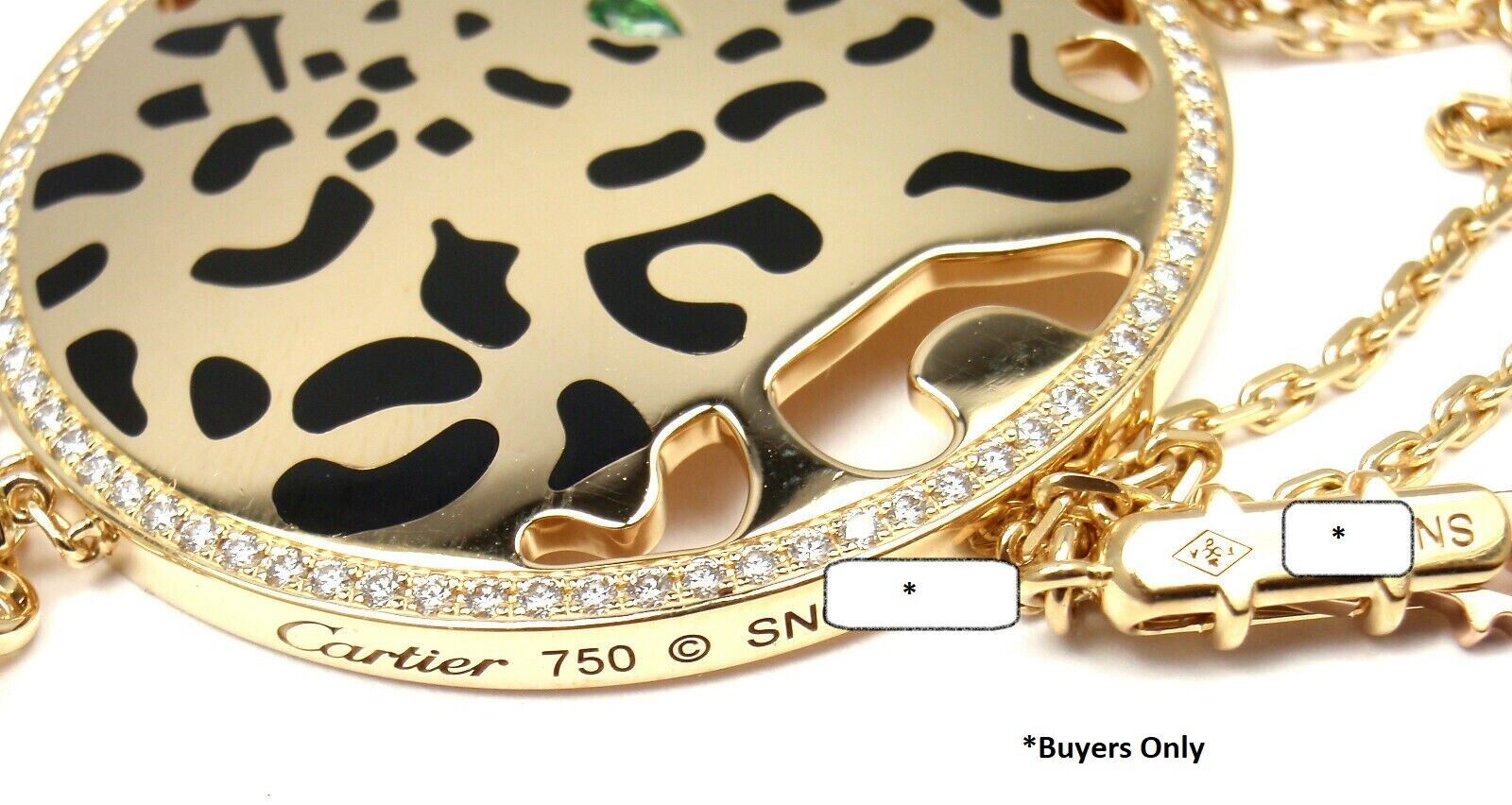 Authentic Cartier Panther 18k Yellow Gold Diamond Tsavorite