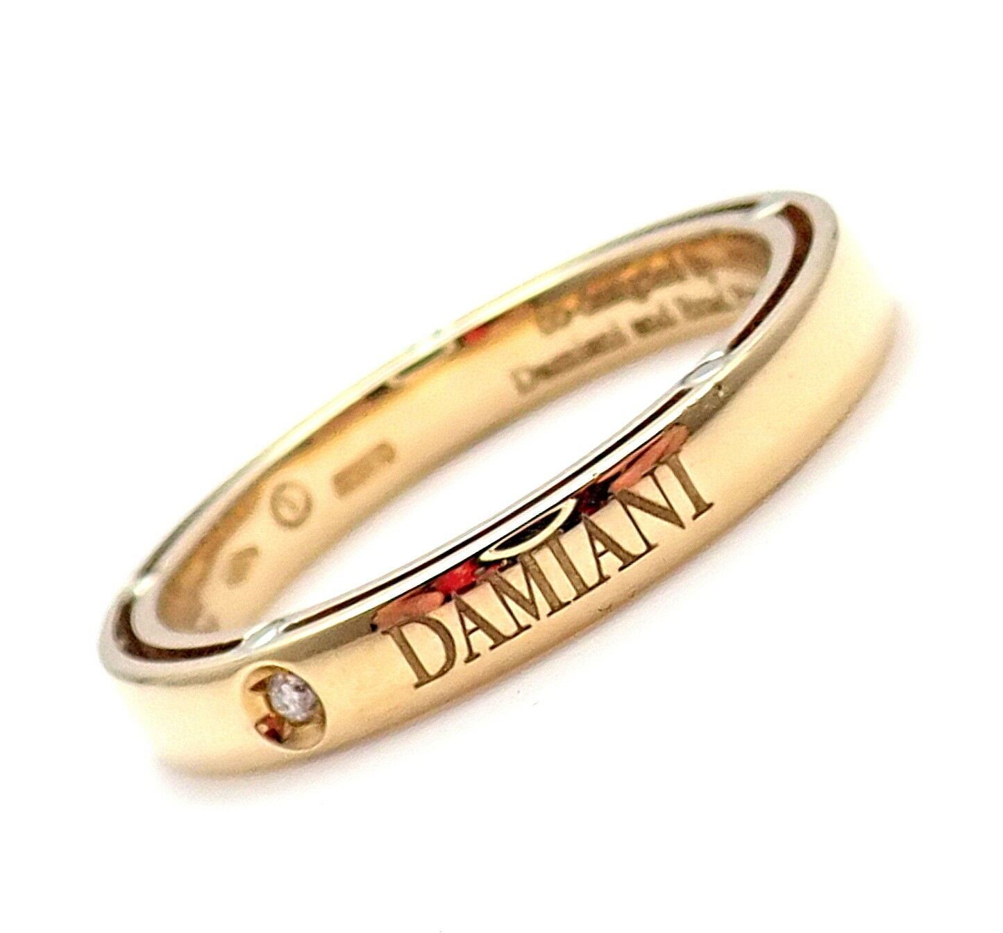 Damiani Jewelry & Watches:Fine Jewelry:Rings New! Authentic Damiani Brad Pitt 18k Yellow Gold 11 Diamond 3mm Band Ring Sz 7.5