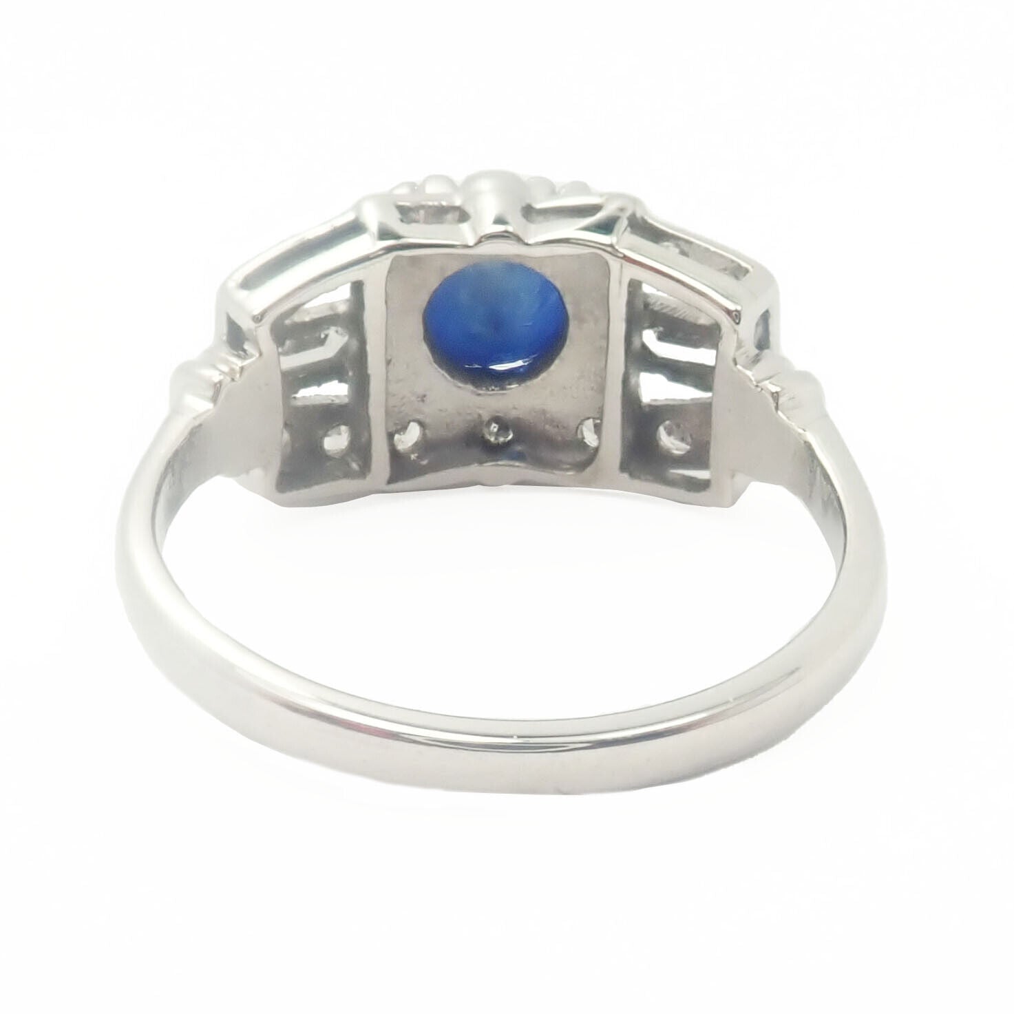 Estate Jewelry & Watches:Vintage & Antique Jewelry:Rings Vintage Estate Platinum Diamond Sapphire Art Deco Ring