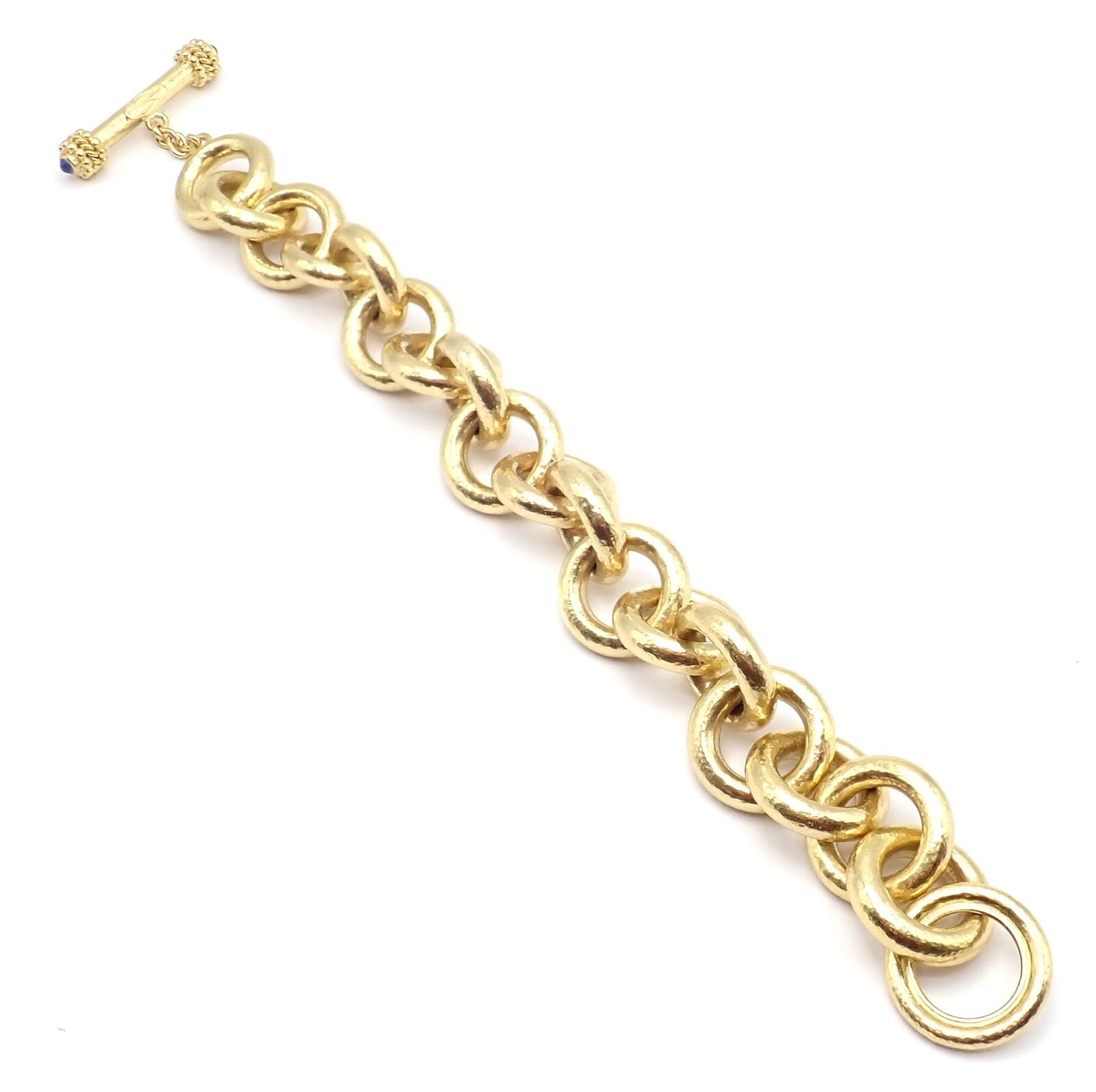 Elizabeth Locke Jewelry & Watches:Fine Jewelry:Bracelets & Charms Authentic! Elizabeth Locke 18k Yellow Gold Sapphire Toggle Link Bracelet