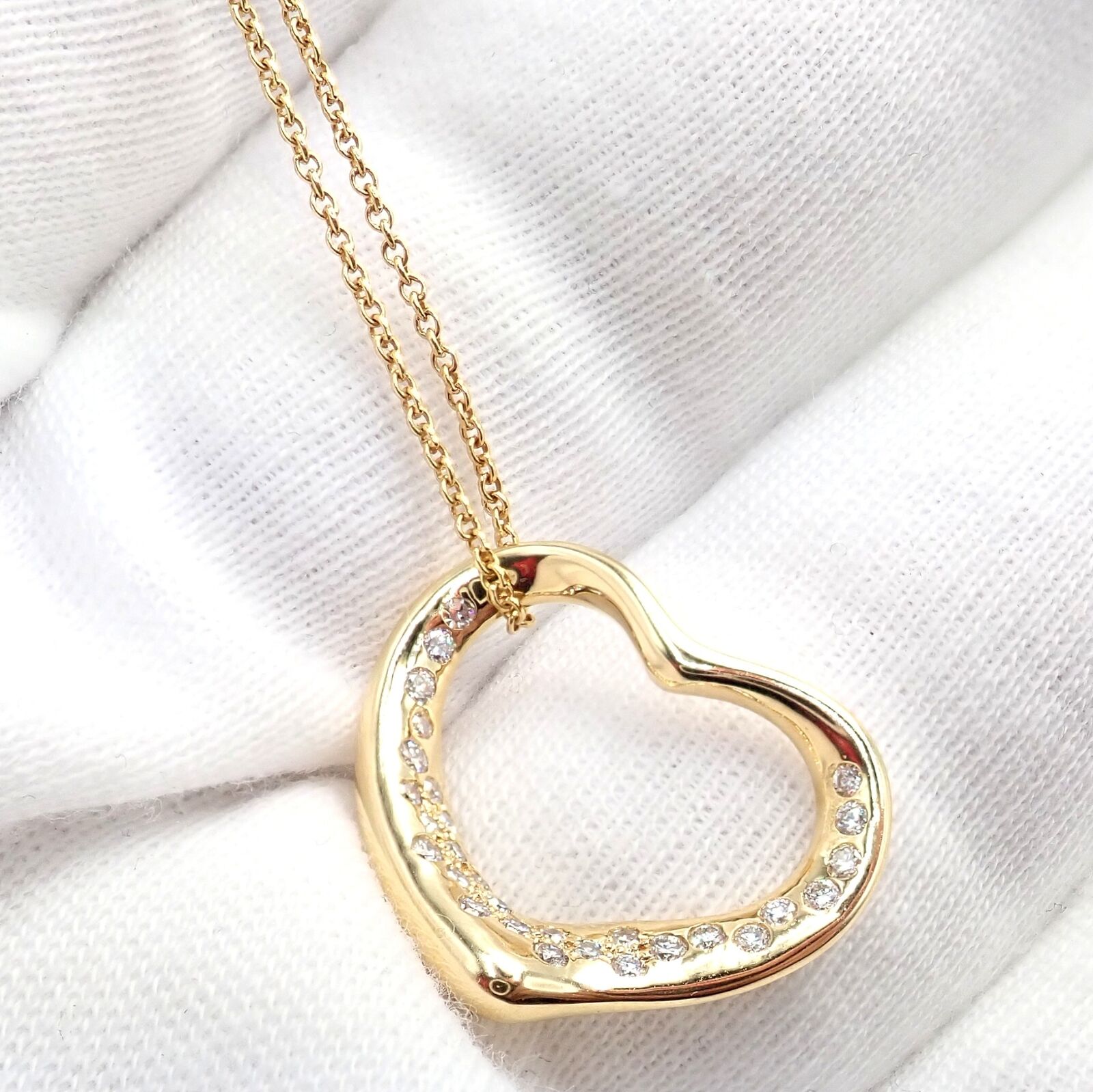 Tiffany & Co. Puffed Heart Necklace 18K Yellow Gold | eBay