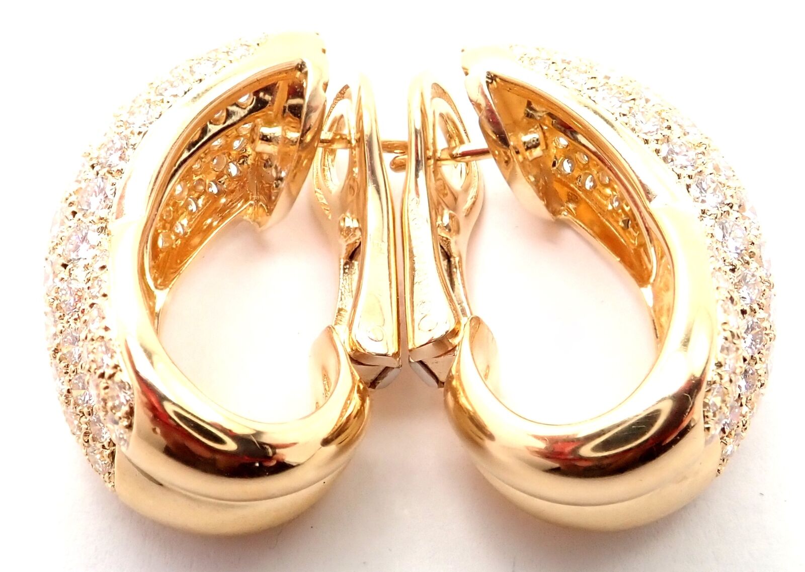 Cartier Jewelry & Watches:Fine Jewelry:Earrings Rare! Authentic Cartier 18k Yellow Gold 5ct Diamond Large Crossover Earrings