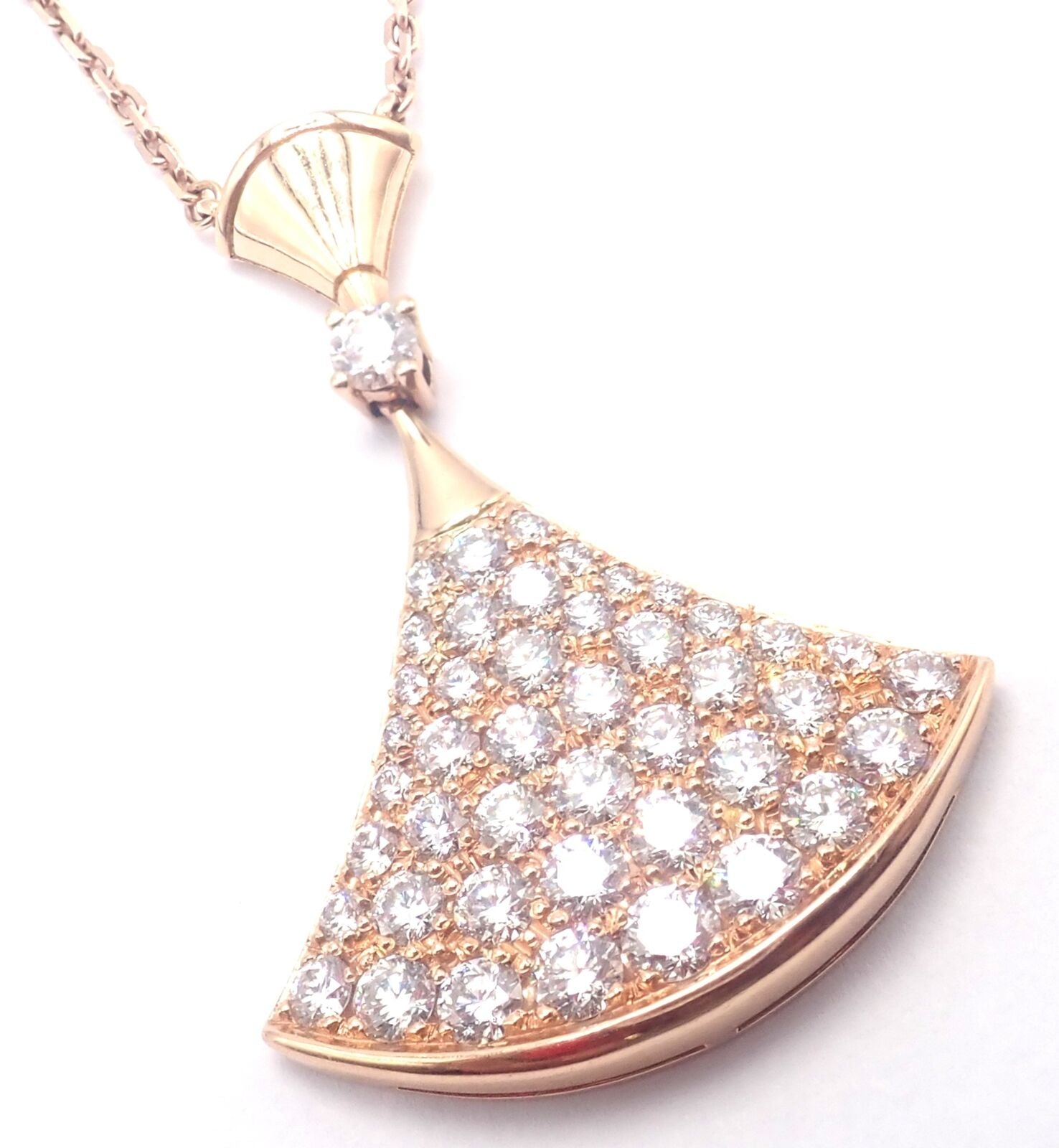 Bulgari Jewelry & Watches:Fine Jewelry:Necklaces & Pendants Authentic Bvlgari Bulgari Diva Dream 18k Rose Gold 2.14ct Diamond Large Necklace
