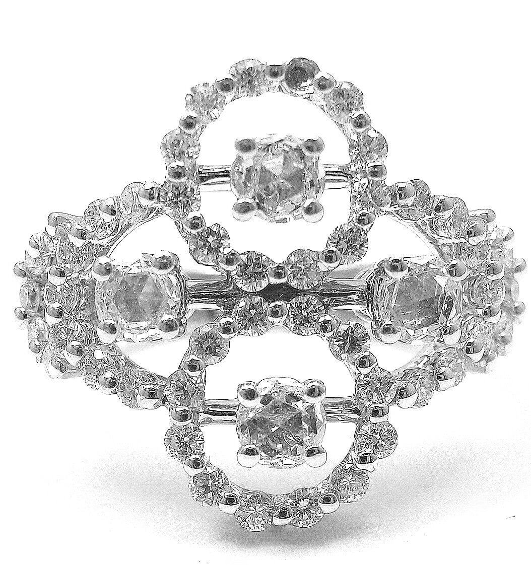 Damiani Jewelry & Watches:Fine Jewelry:Rings New! Authentic Damiani 18k White Gold Diamond Cluster Clover Ring