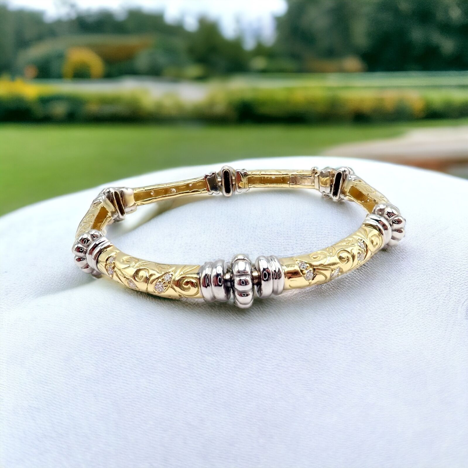 SeidenGang Jewelry & Watches:Fine Jewelry:Bracelets & Charms Vintage SeidenGang 18k Yellow + White Gold Diamond Laurel Collection Bracelet