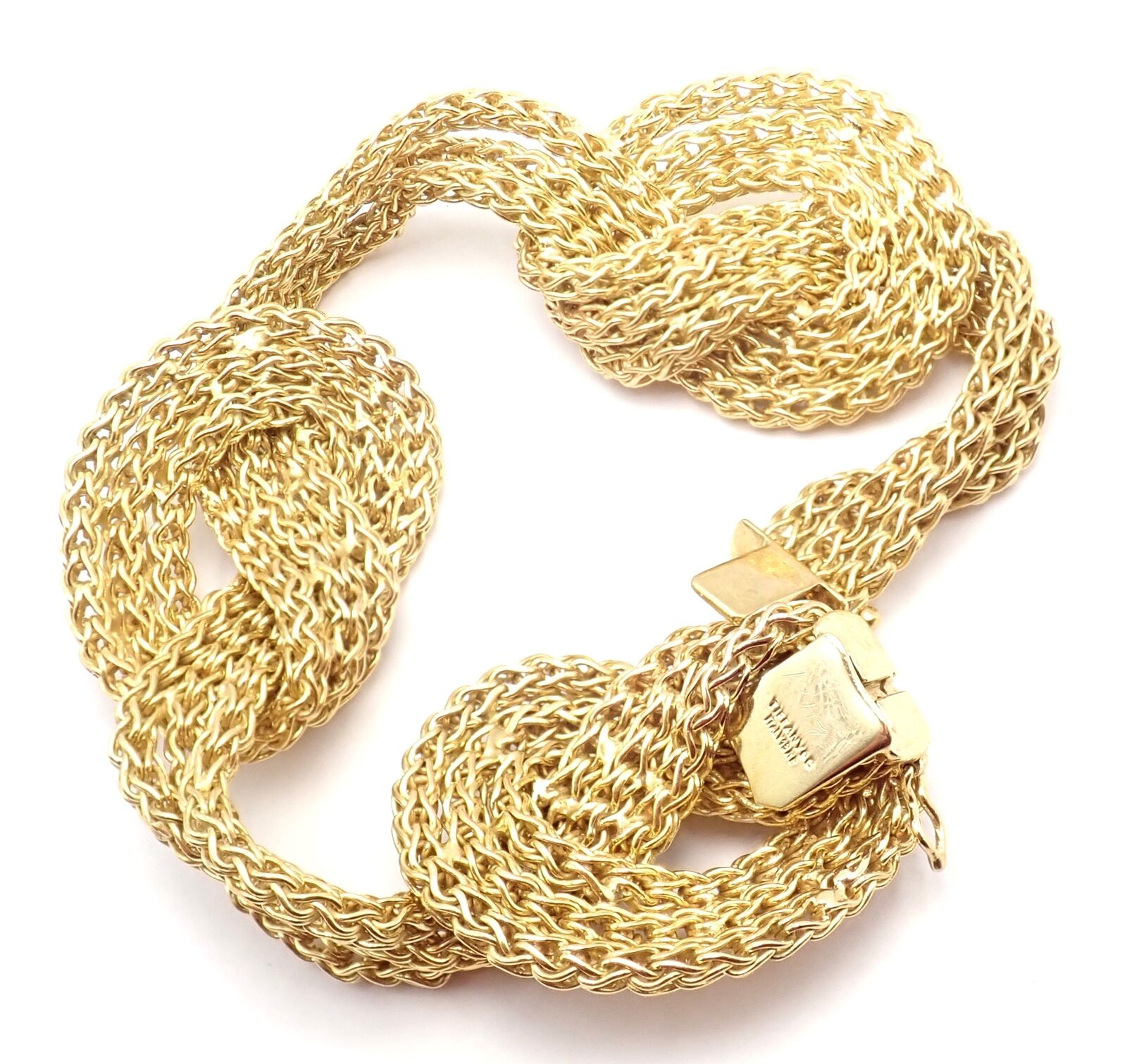 Tiffany & Co Jewelry & Watches:Fine Jewelry:Bracelets & Charms Authentic! Vintage Tiffany & Co 18k Yellow Gold Woven Knot Bracelet