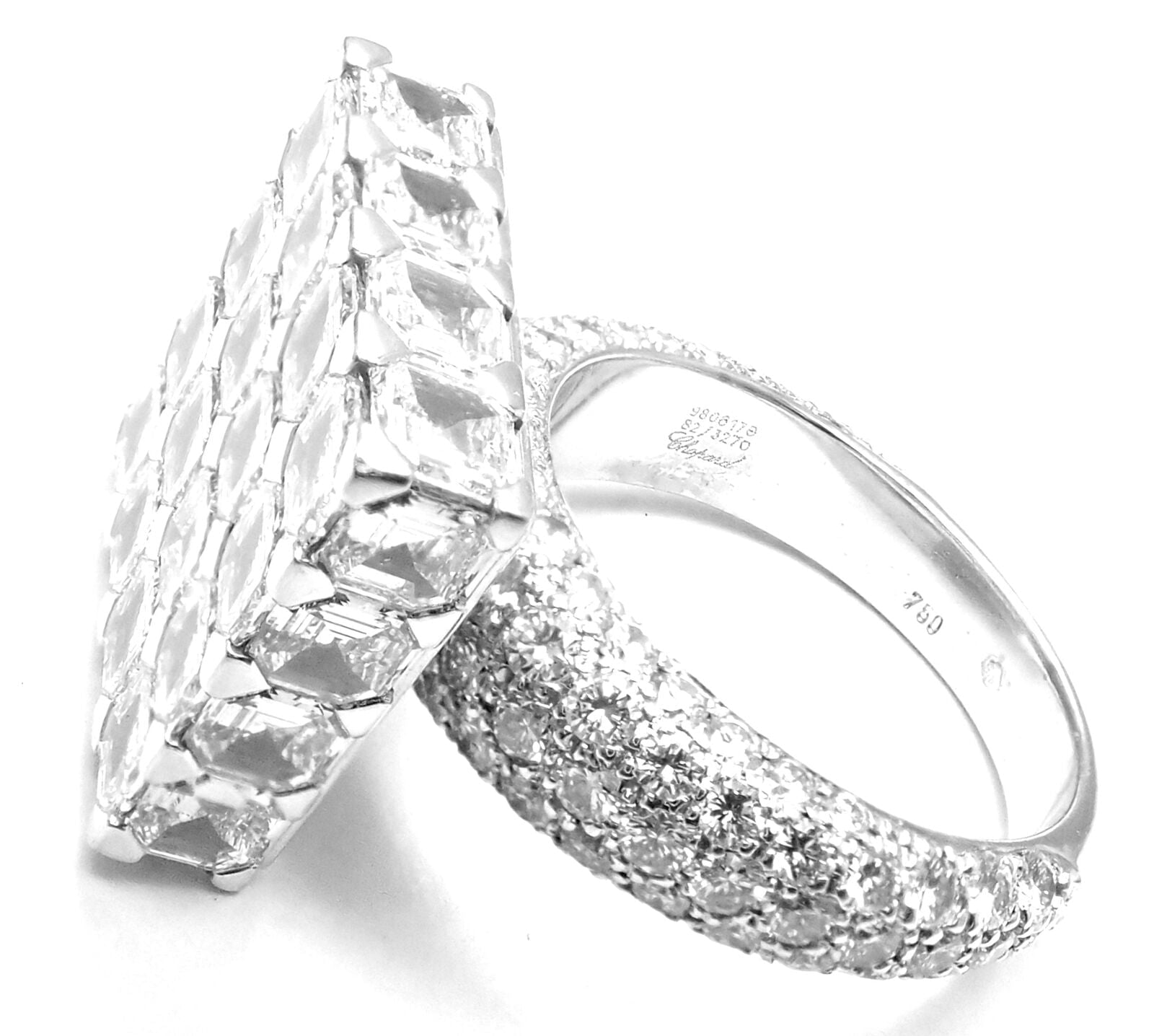 Chopard Jewelry & Watches:Fine Jewelry:Rings Chopard Limited Edition Super Ice Cube 18k White Gold 15ct Diamond Rotating Ring