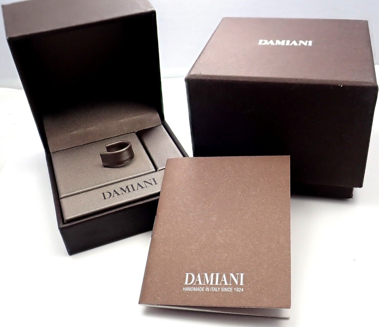 Damiani Jewelry & Watches:Fine Jewelry:Rings Authentic Damiani 18k White Gold 2 Diamond 5.5mm Double Band Ring Sz 7