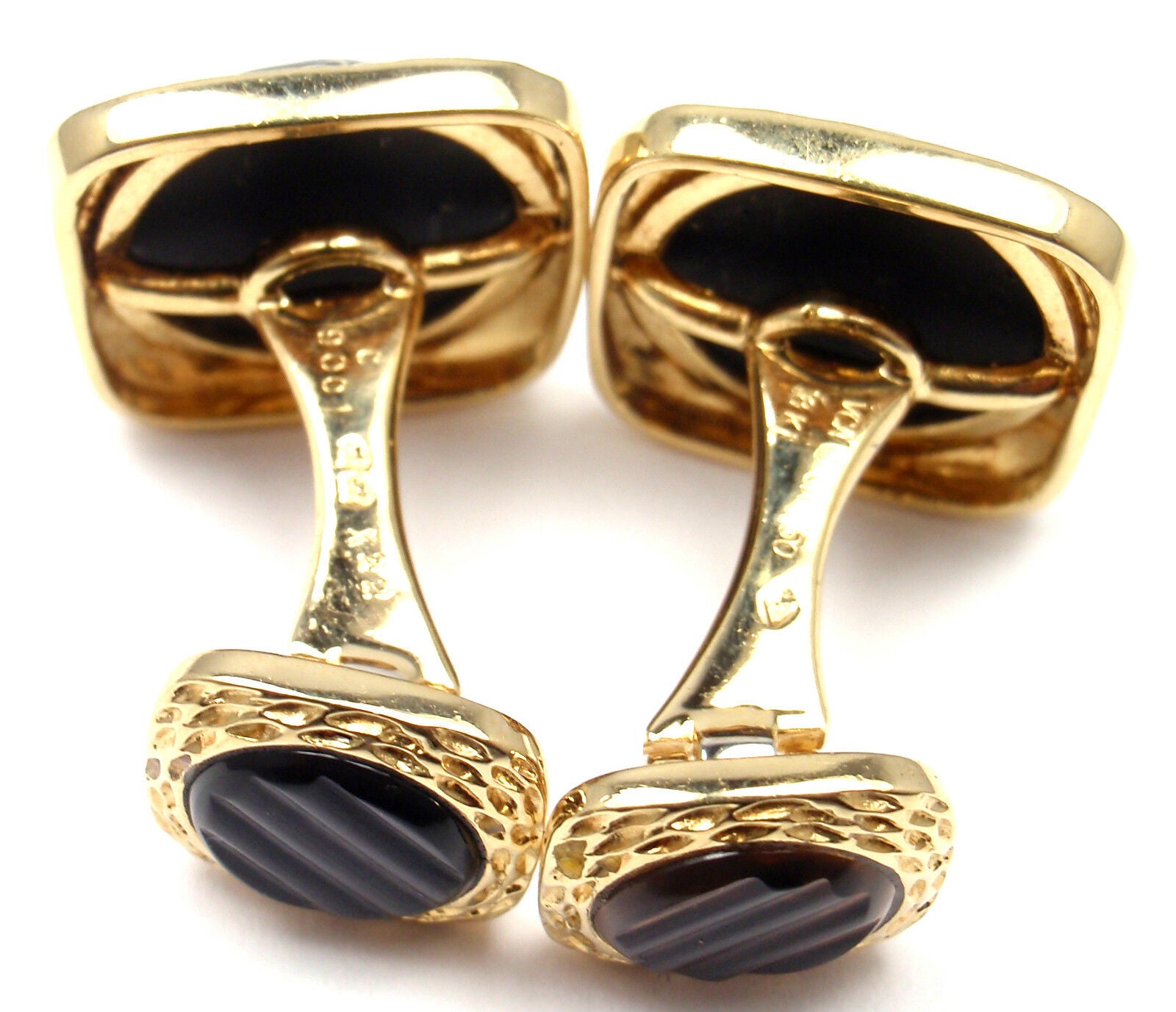 Van Cleef & Arpels Jewelry & Watches:Men's Jewelry:Cufflinks Rare! Authentic Vintage Van Cleef & Arpels 18k Yellow Gold Agate Cufflinks