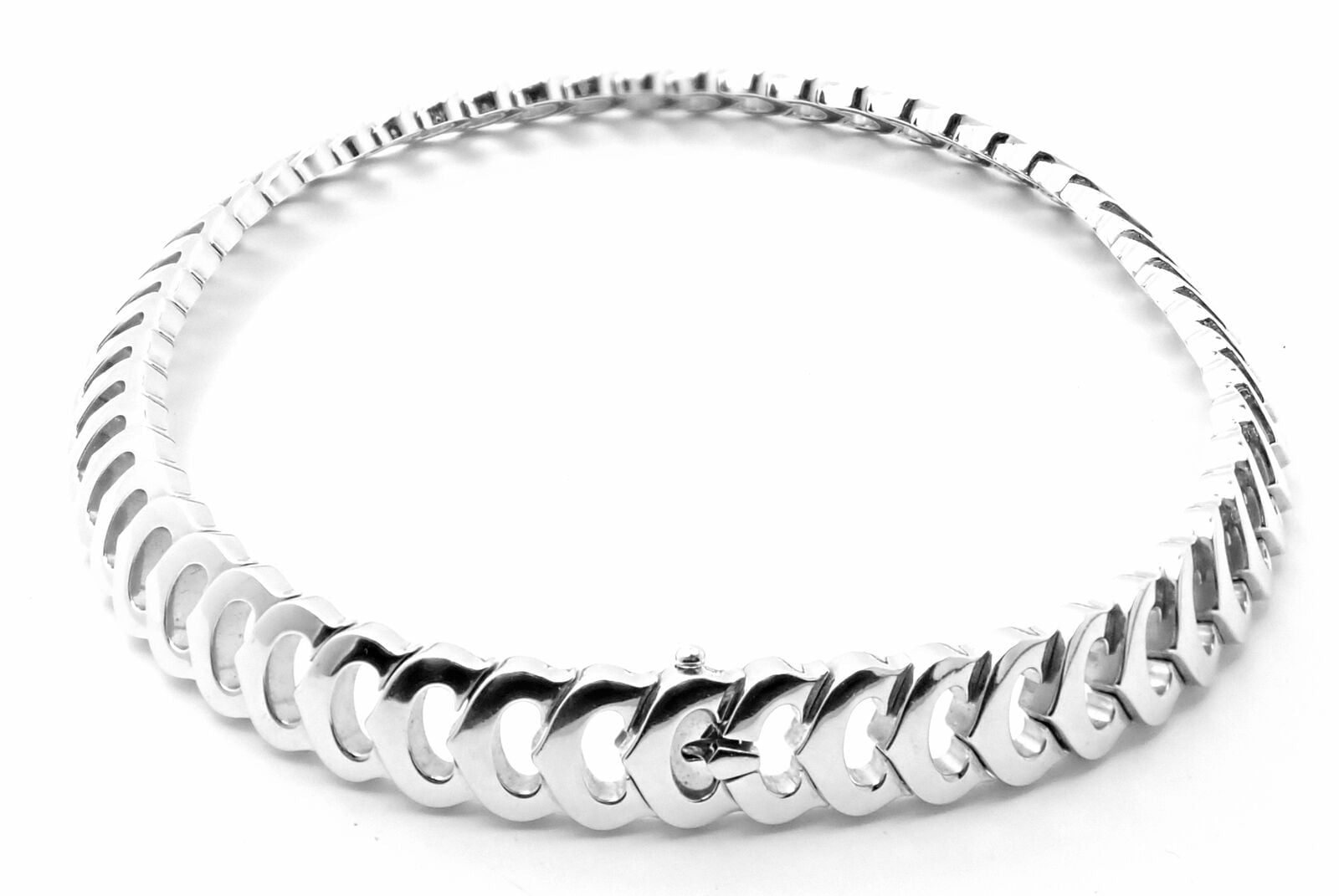 Cartier Jewelry & Watches:Fine Jewelry:Necklaces & Pendants Rare! Authentic Cartier 18k White Gold C De Cartier Diamond Link Necklace