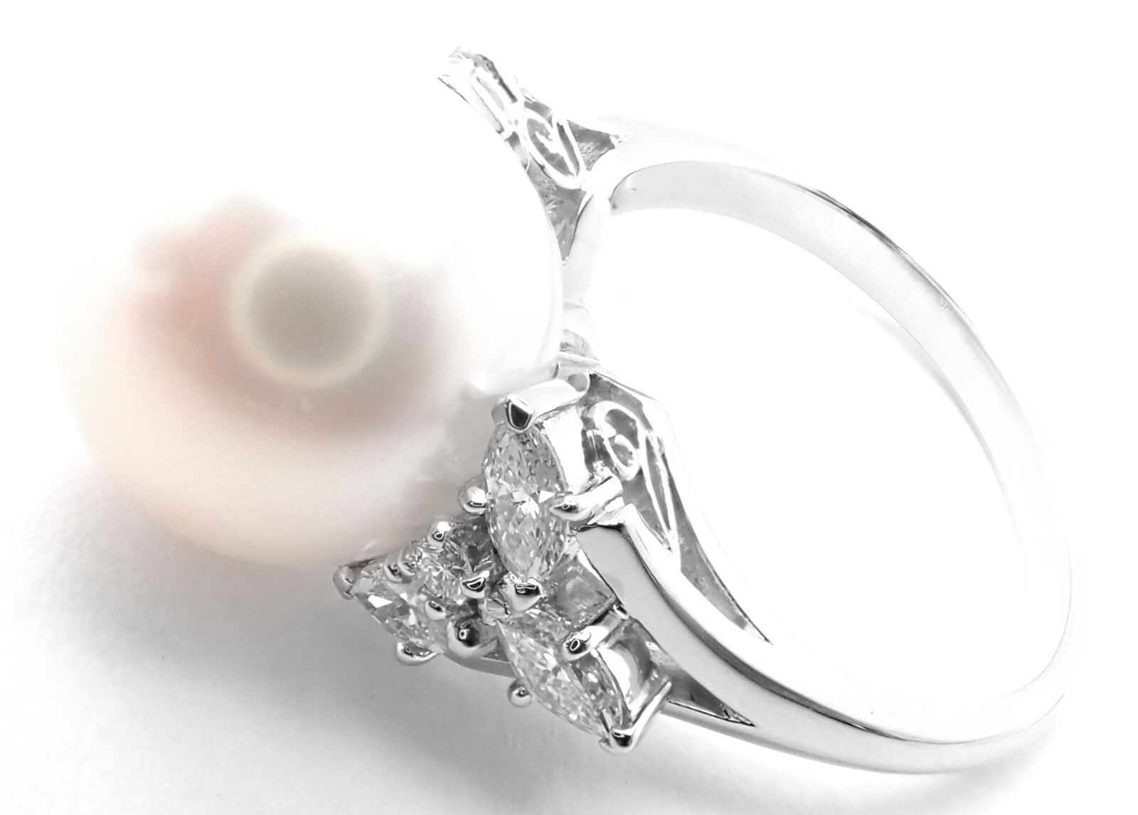 Mikimoto Jewelry & Watches:Fine Jewelry:Rings Rare! Mikimoto Platinum Diamond Large 12mm South Sea Pearl Ring