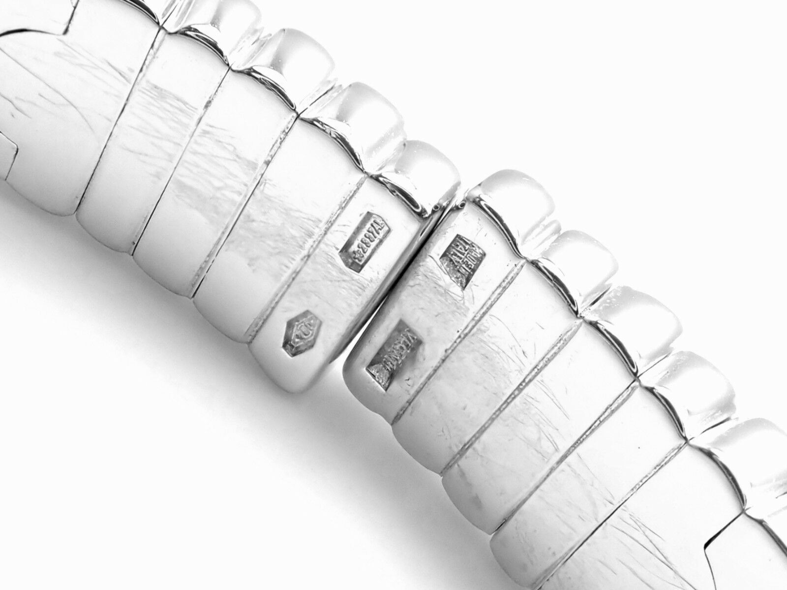 Bvlgari Jewelry & Watches:Fine Jewelry:Bracelets & Charms Authentic! BULGARI BVLGARI Parentesi 18k White Gold Pave Diamond Bangle Bracelet