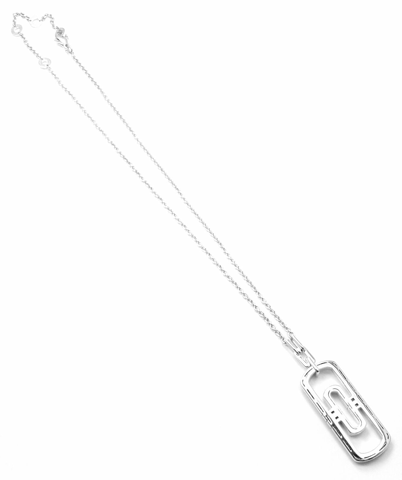 Bulgari Jewelry & Watches:Fine Jewelry:Necklaces & Pendants Authentic! Bulgari Bvlgari Parentesi 18k White Gold Diamond Pendant Necklace