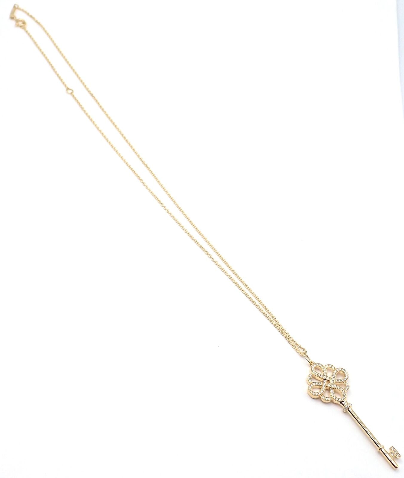 Tiffany & Co. Jewelry & Watches:Fine Jewelry:Necklaces & Pendants Authentic! Tiffany & Co 18k Rose Gold Knot Diamond Key Pendant Necklace