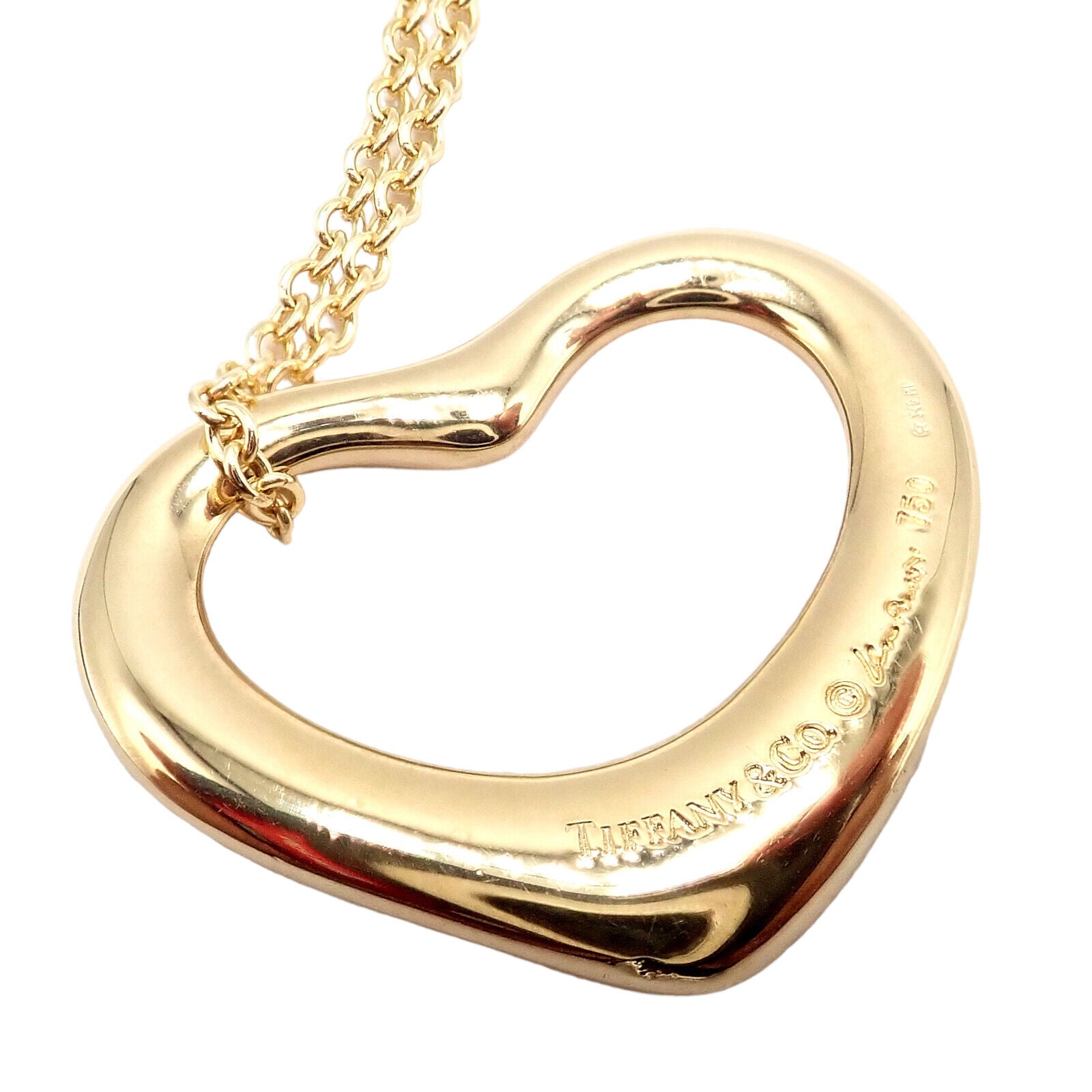 Tiffany & Co. Jewelry & Watches:Fine Jewelry:Necklaces & Pendants Tiffany & Co 18k Yellow Gold Peretti Medium Open Heart Pendant 24" Necklace