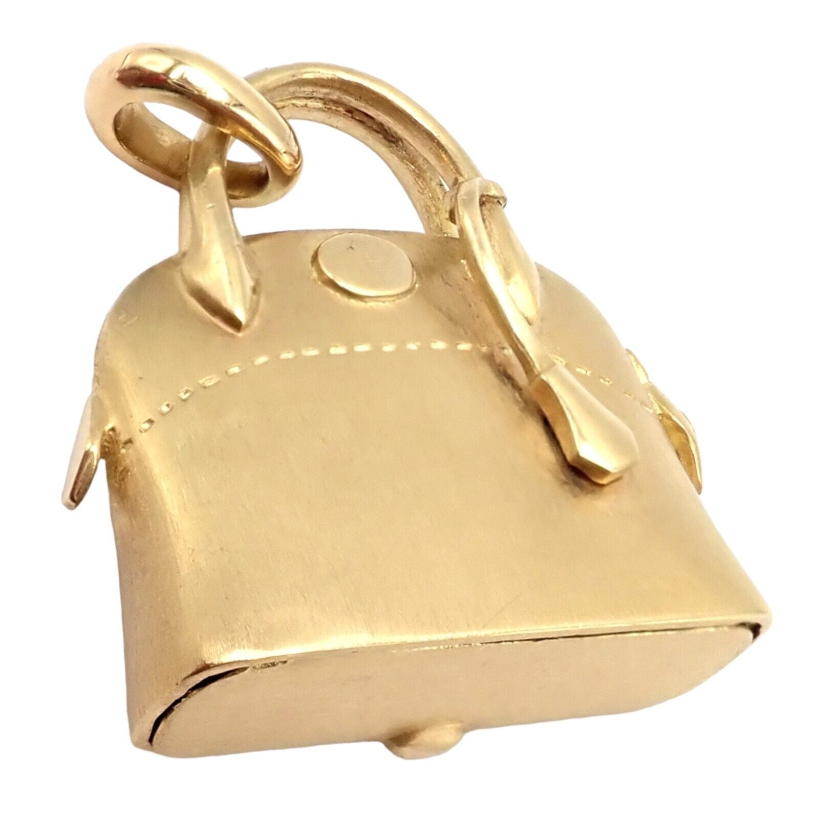 Rare! Authentic Hermes Bolide 18K Yellow Gold Bag Purse Large Charm Pendant