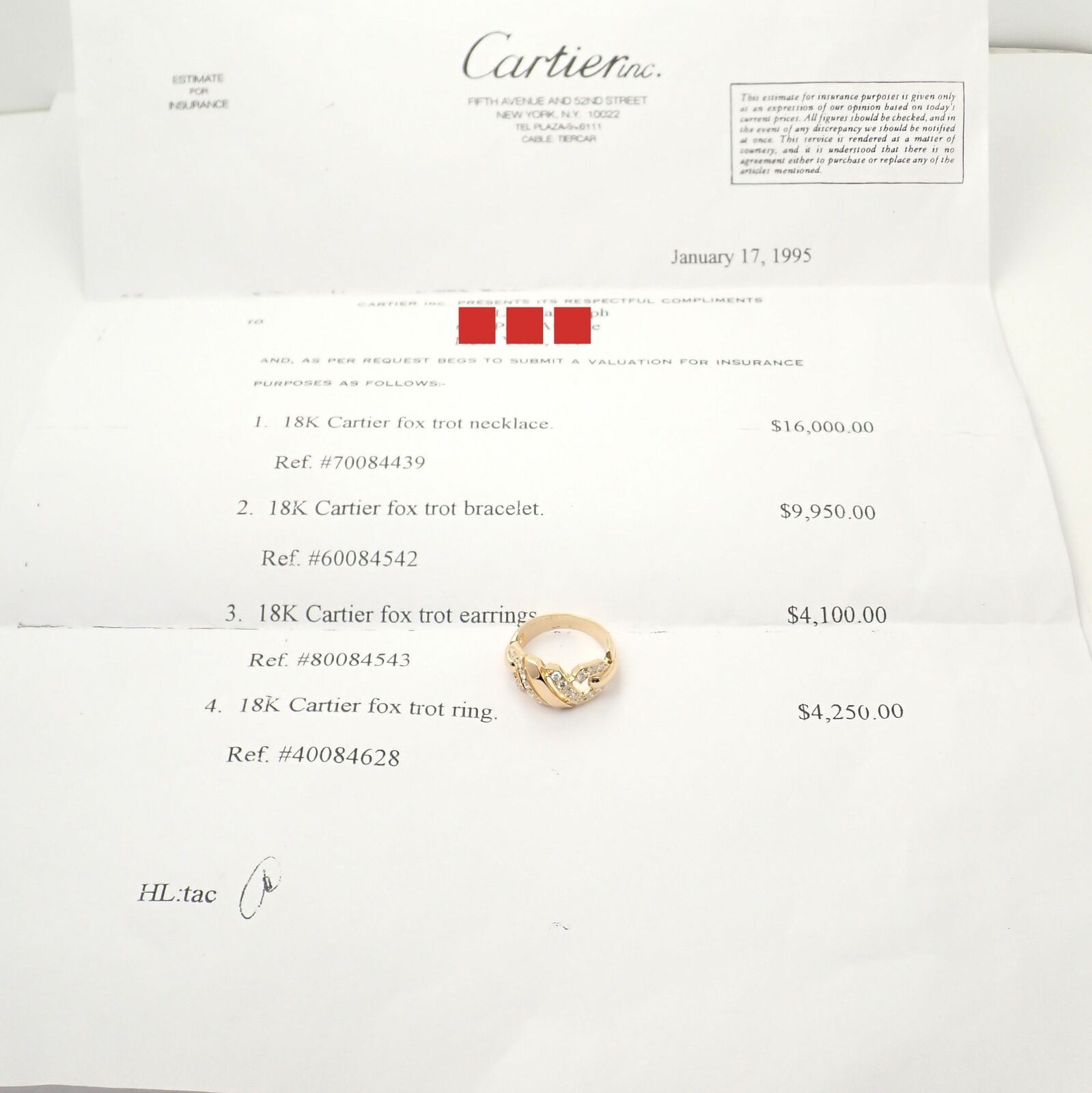 Authentic Cartier Vintage Fox Trot 18k Yellow Gold Diamond Ring