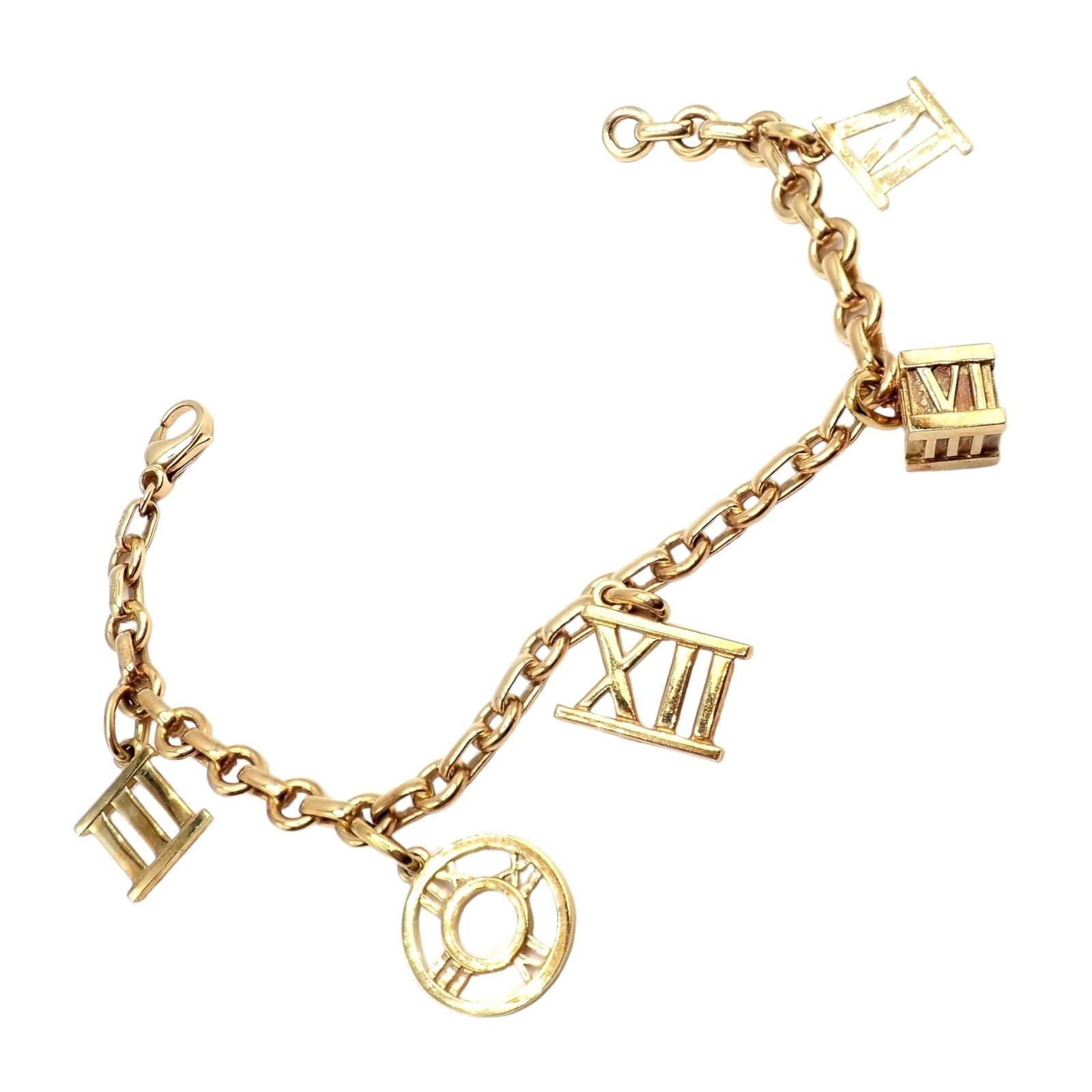 Vintage Tiffany & Co. 18k Yellow Gold Atlas Charm Bracelet 2003