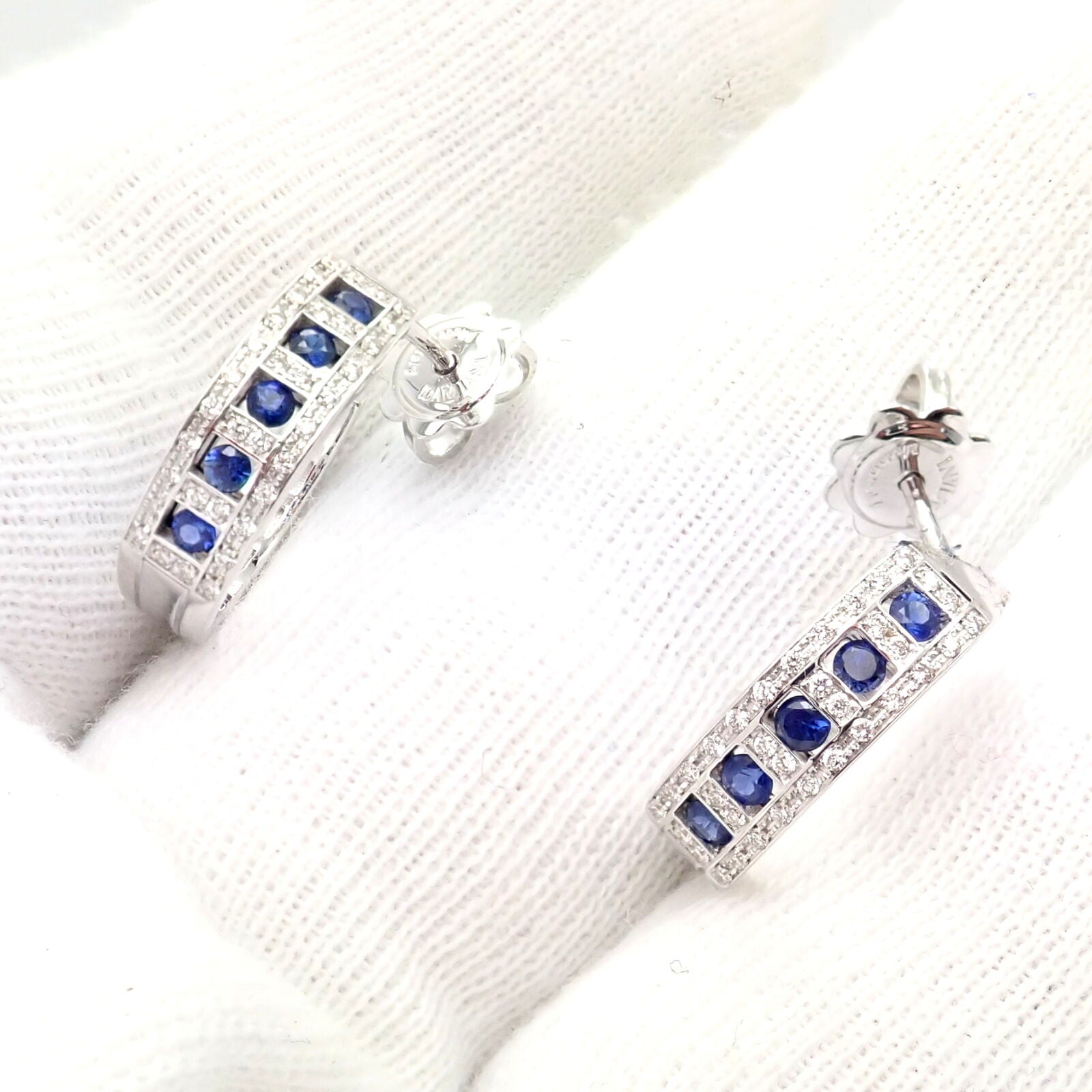 Damiani Jewelry & Watches:Fine Jewelry:Earrings New Authentic! Damiani 18k White Gold Diamond Sapphire Belle Epoque Earrings