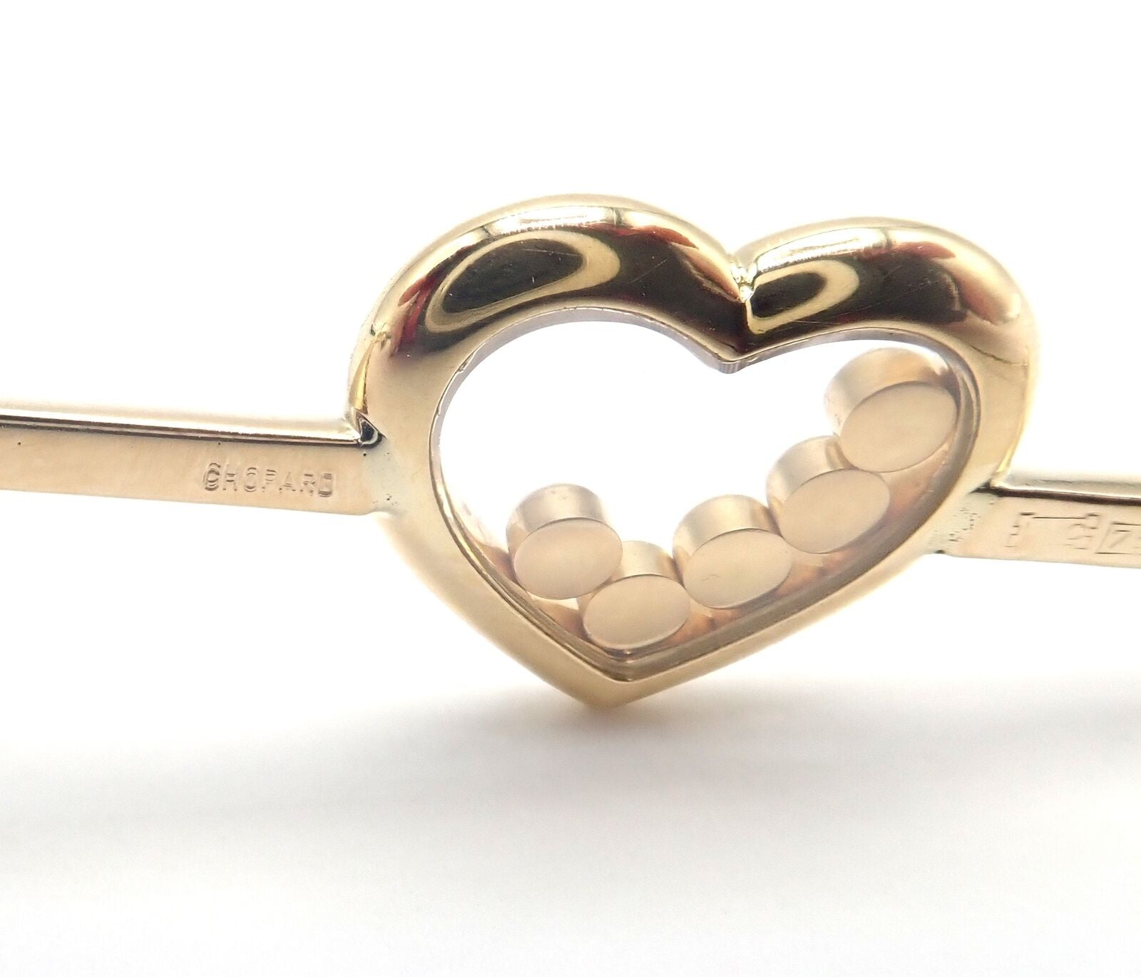 Authentic Vintage Chopard Happy Diamond 18k Yellow Gold Heart Pin