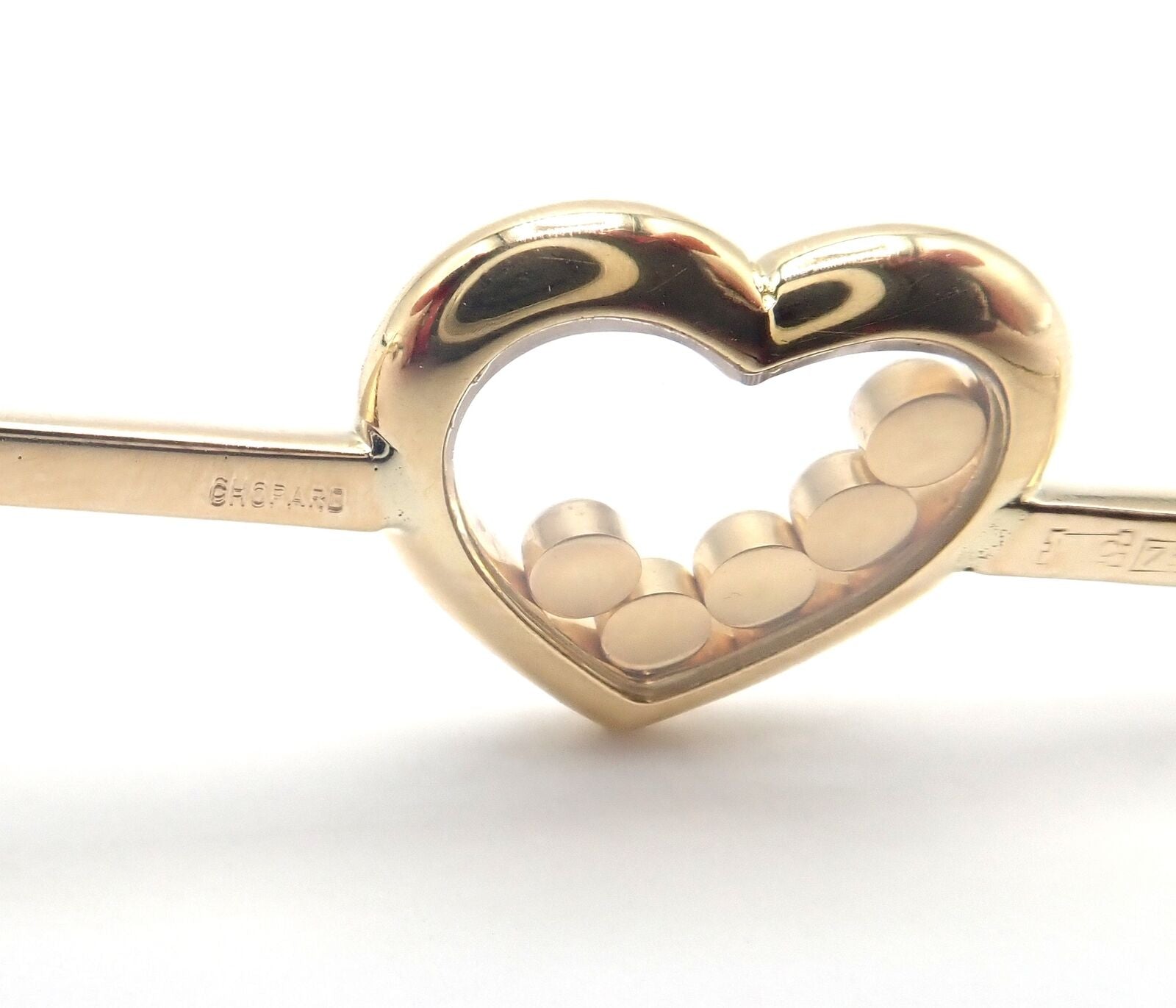 Chopard Jewelry & Watches:Fine Jewelry:Brooches & Pins Authentic! Vintage Chopard Happy Diamond 18k Yellow Gold Heart Pin Brooch