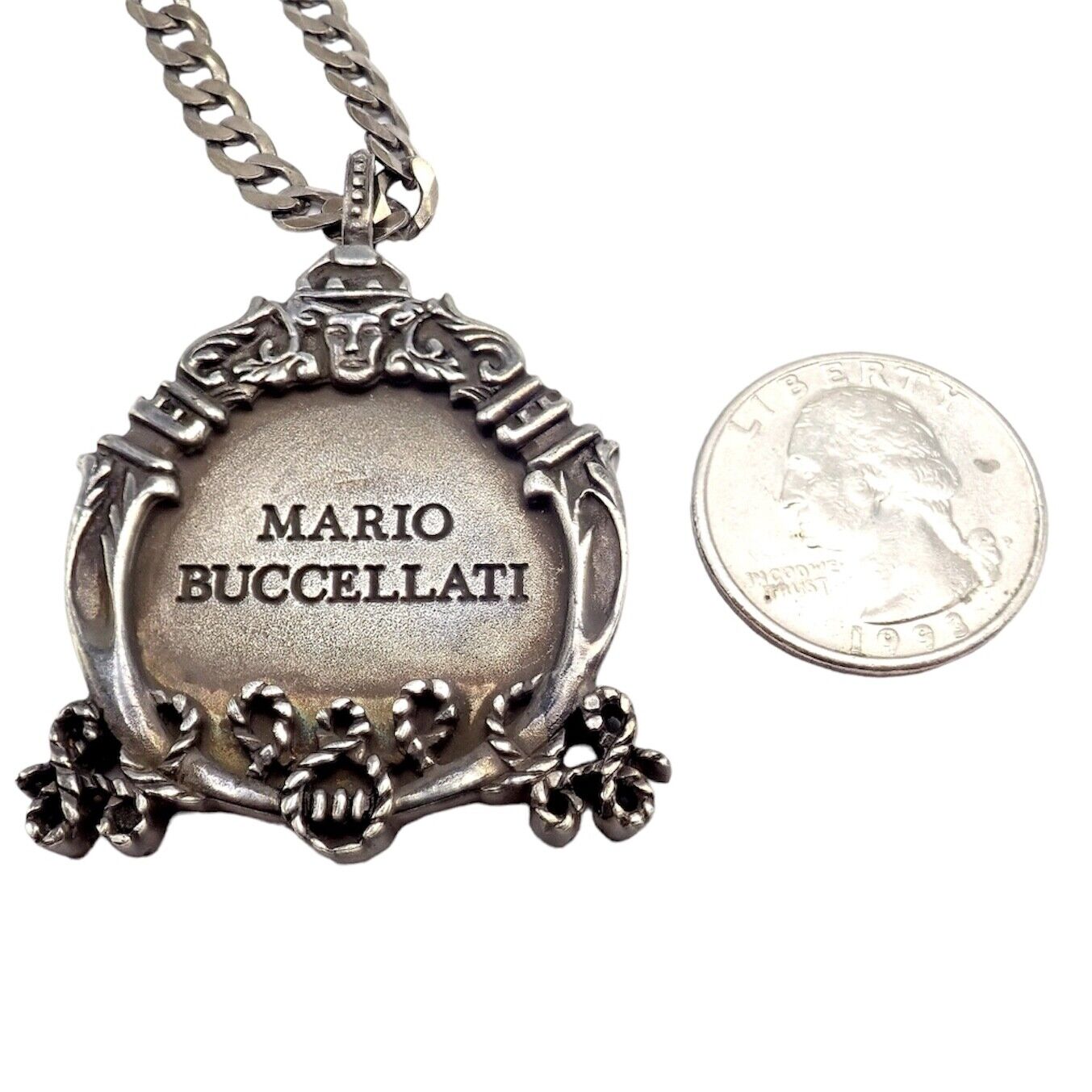 Buccellati Jewelry & Watches:Fine Jewelry:Necklaces & Pendants Rare! Vintage Mario Buccellati Silver Large Headstone Statement Necklace