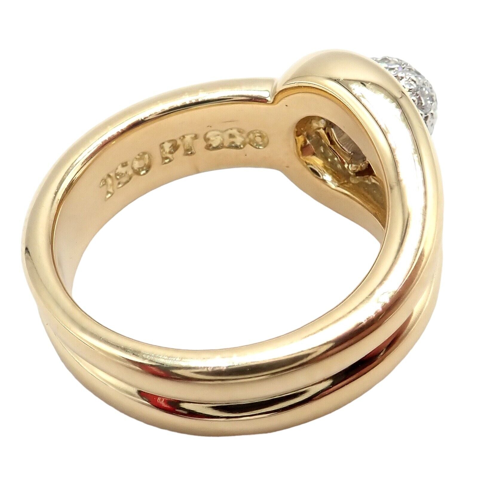 Tiffany & Co. Jewelry & Watches:Fine Jewelry:Rings Authentic! Tiffany & Co 18k Yellow Gold + Platinum Diamond Ball Ring sz 4.25