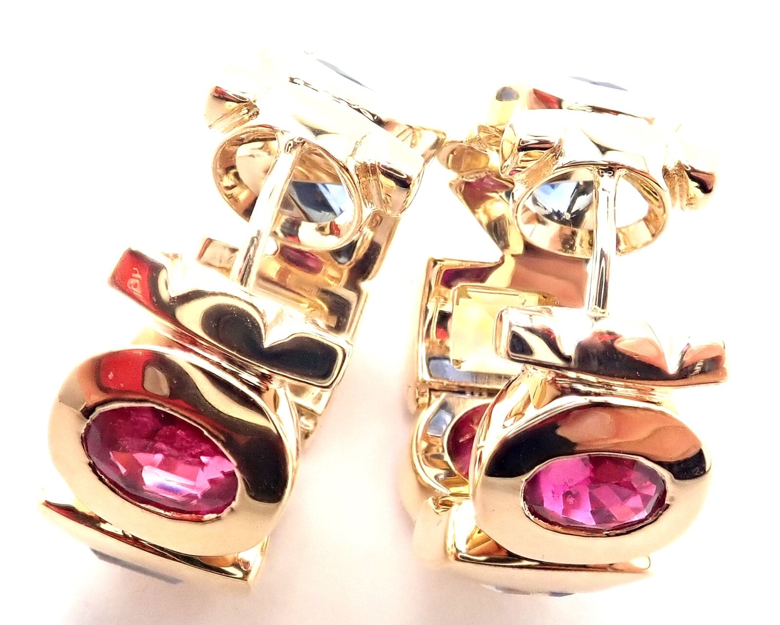 Enamel Chanel Vintage Rose Gold Earrings