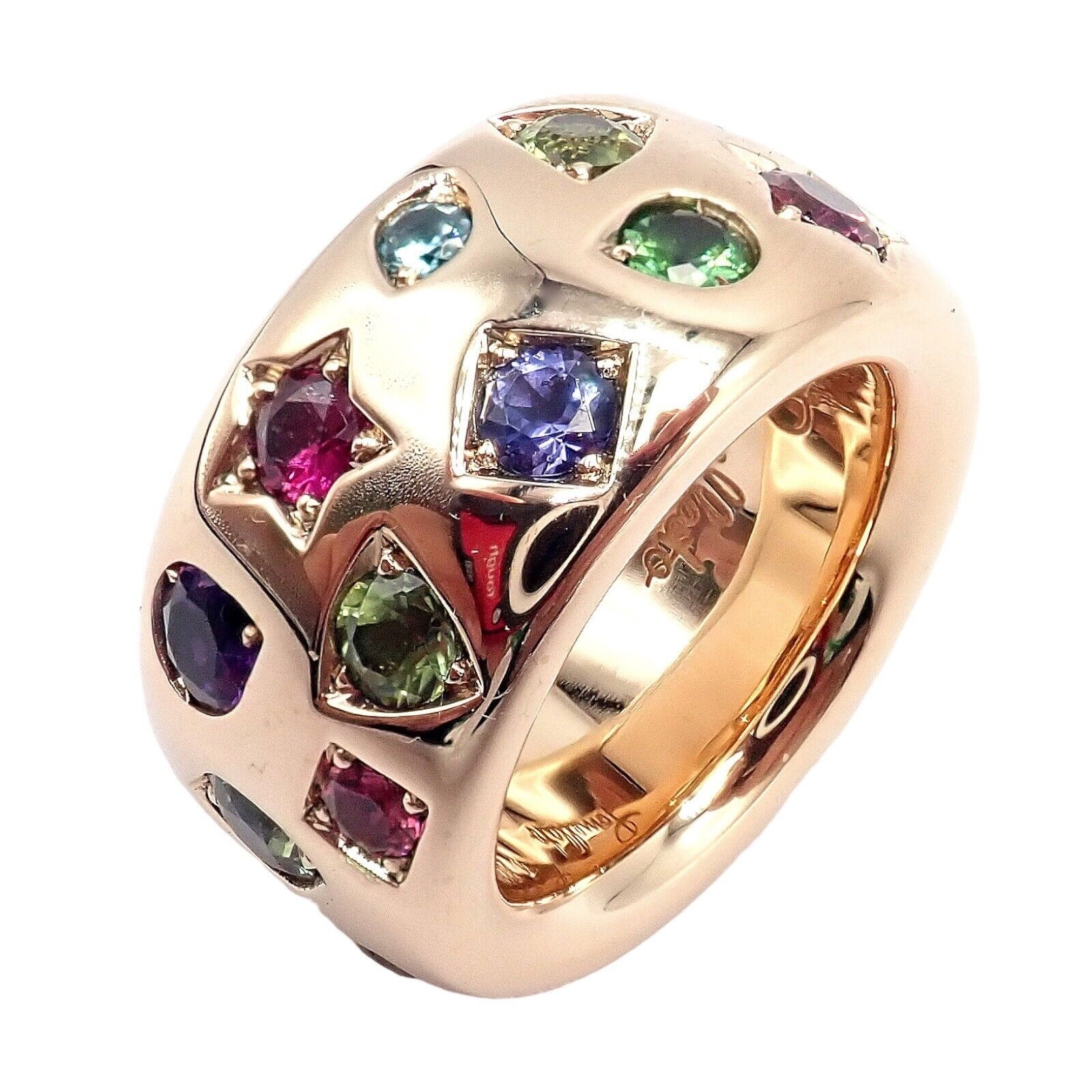 Pomellato Jewelry & Watches:Fine Jewelry:Rings Authentic! Pomellato 18k Rose Gold Color Stone Wide Band Maxi Iconica Ring 6.25