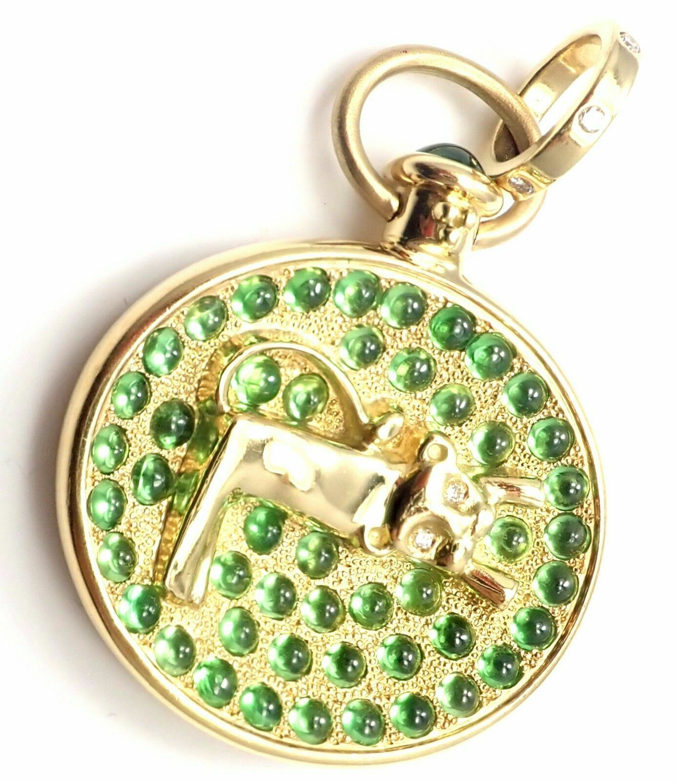 Temple St. Clair Jewelry & Watches:Fine Jewelry:Necklaces & Pendants Authentic TEMPLE ST CLAIR 18K YELLOW GOLD DIAMOND TSAVORITE TERRAE LION PENDANT
